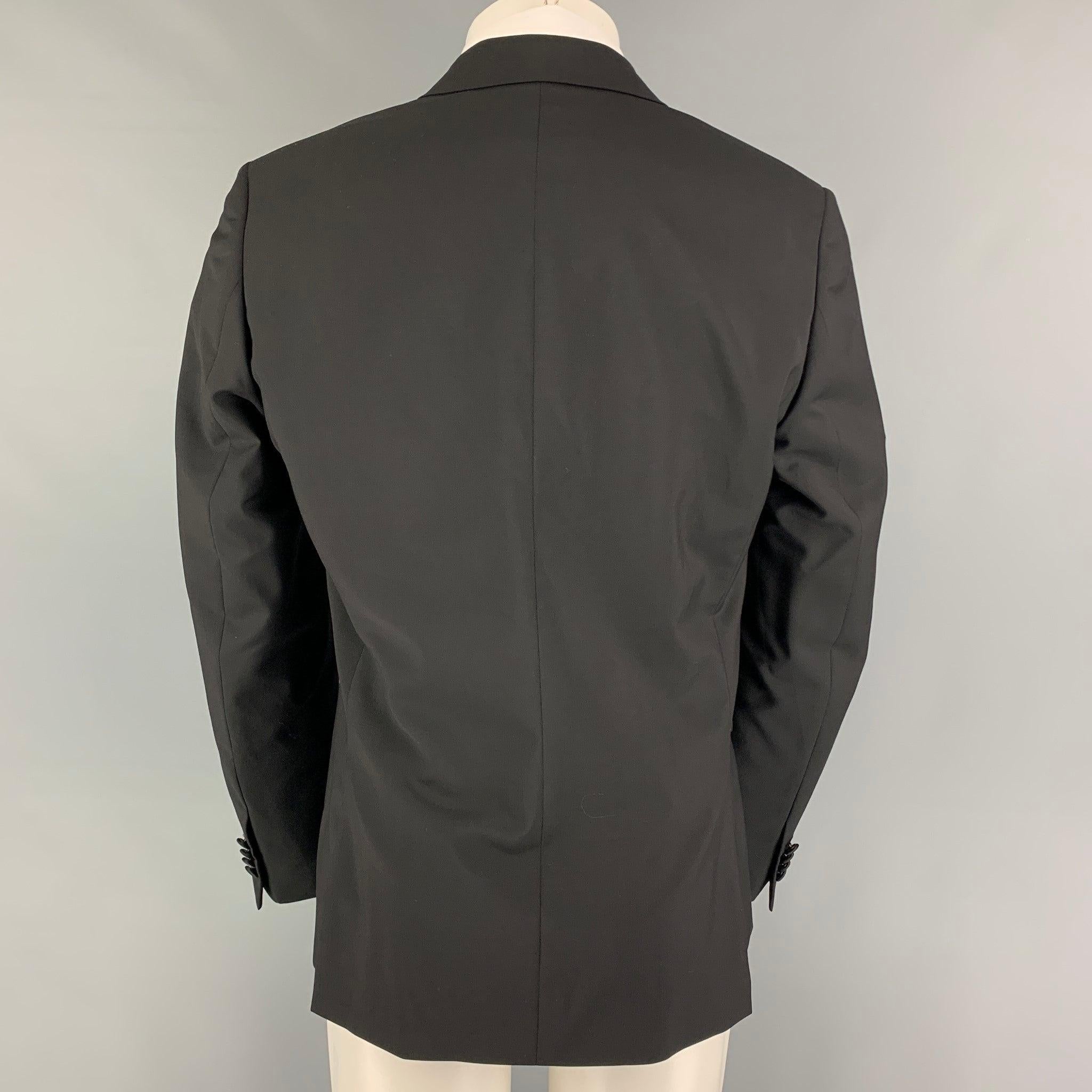 PAUL SMITH Size 40 Black Wool Mohair Tuxedo Sport Coat In Good Condition For Sale In San Francisco, CA