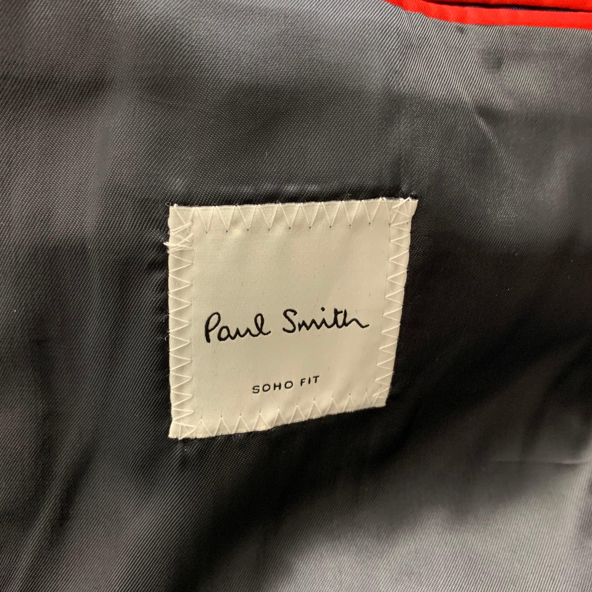 PAUL SMITH Size 40 Black Wool Mohair Tuxedo Sport Coat 2