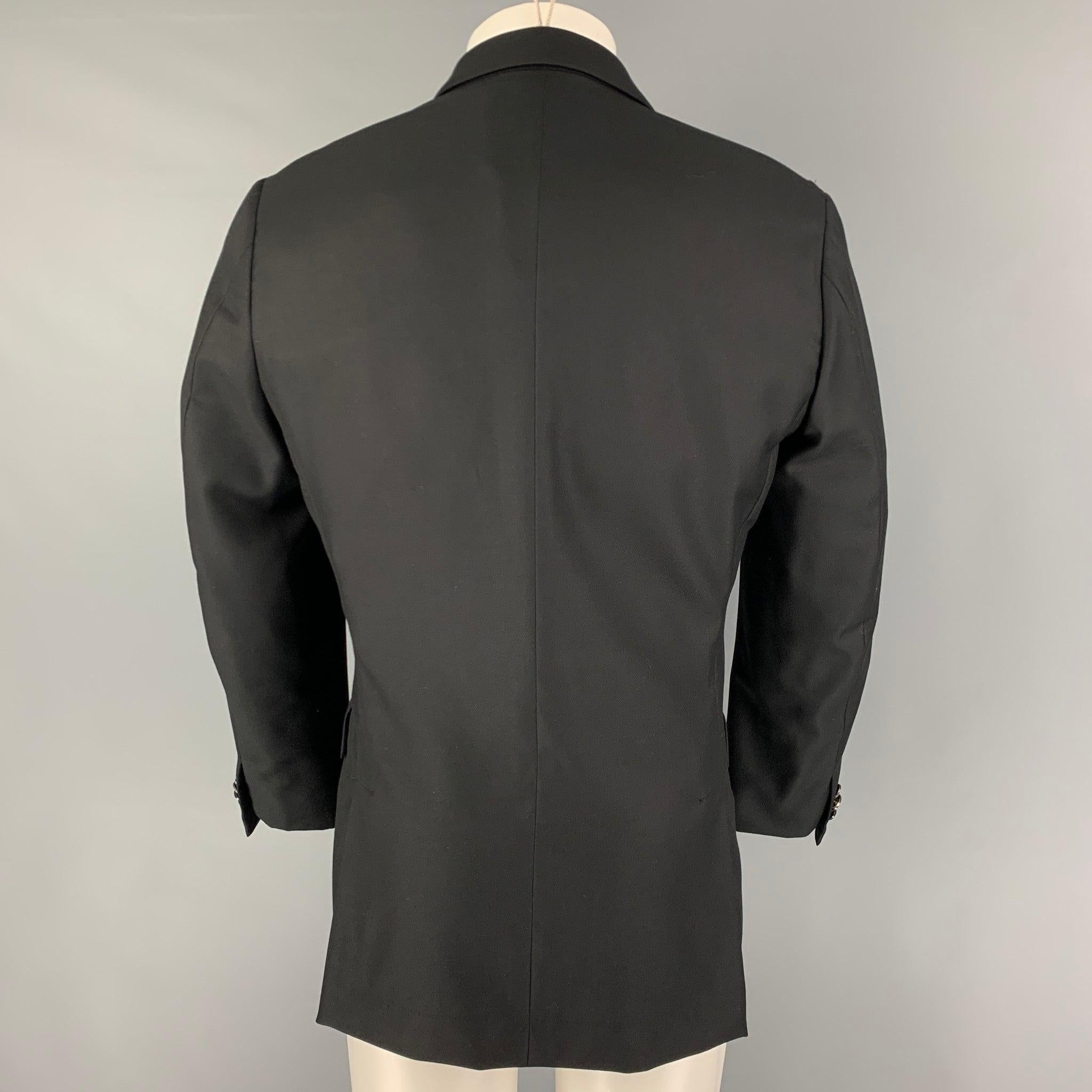 PAUL SMITH Size 40 Black Wool Silk Notch Lapel Sport Coat In Good Condition For Sale In San Francisco, CA