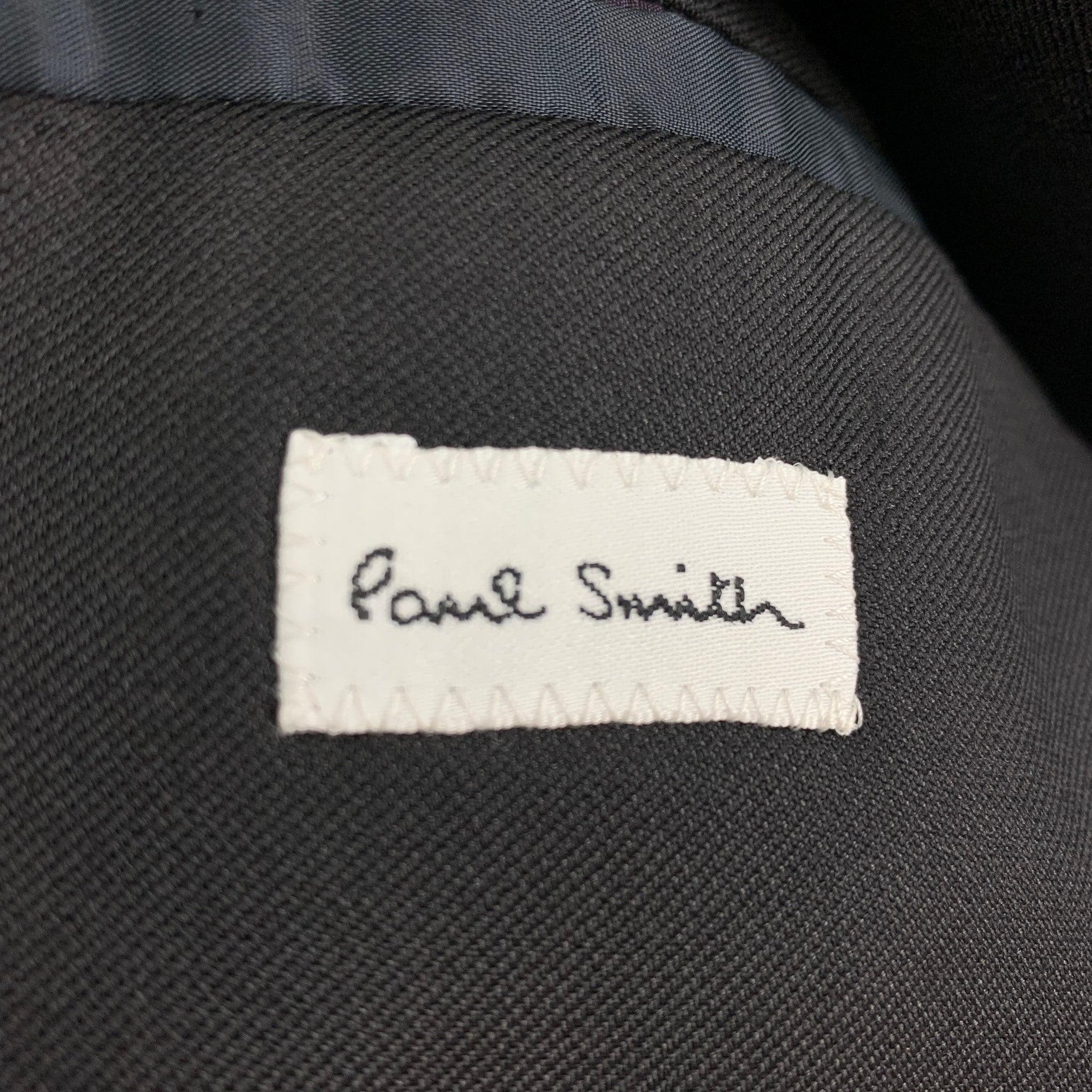 PAUL SMITH Size 40 Black Wool Silk Notch Lapel Sport Coat For Sale 2