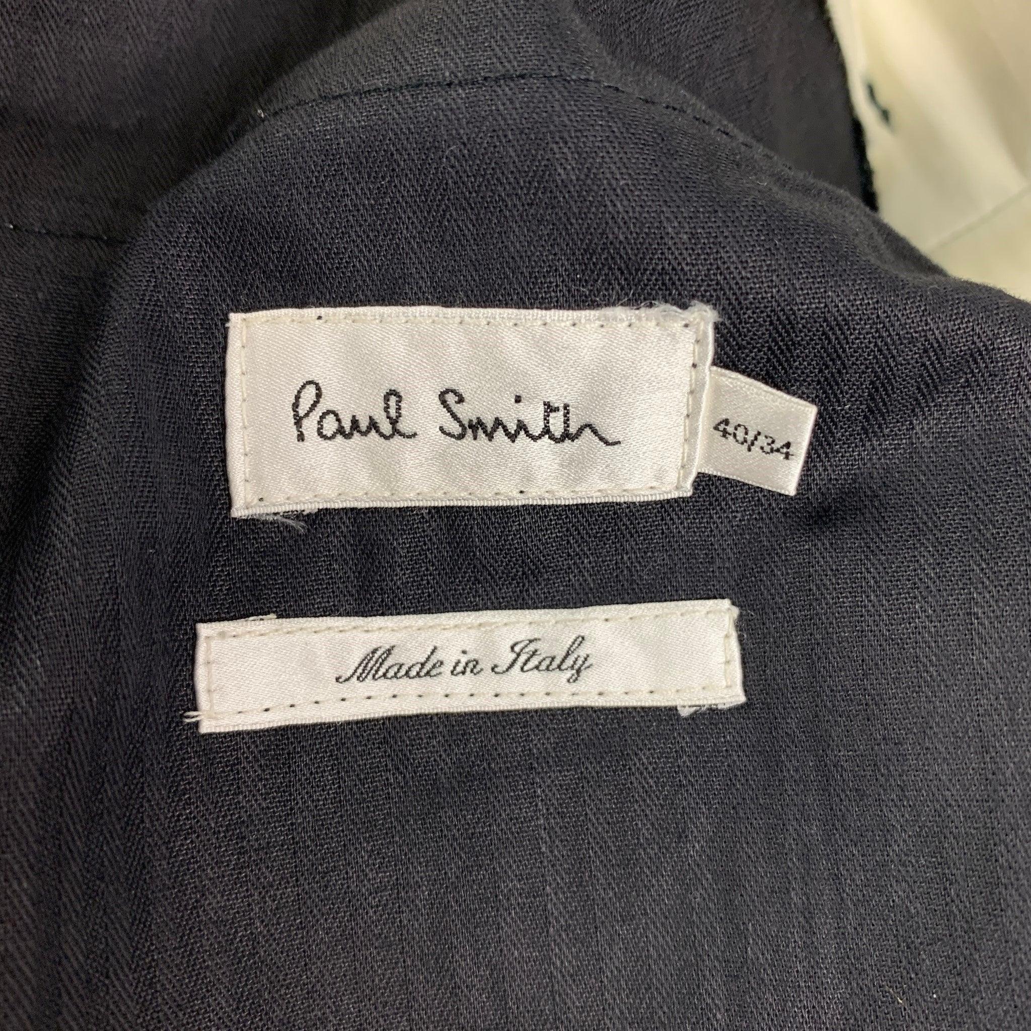 PAUL SMITH Größe 40 Regular Anthrazit & Schwarz karierter Anzug aus Wolle mit Notch-Reversanzug 3