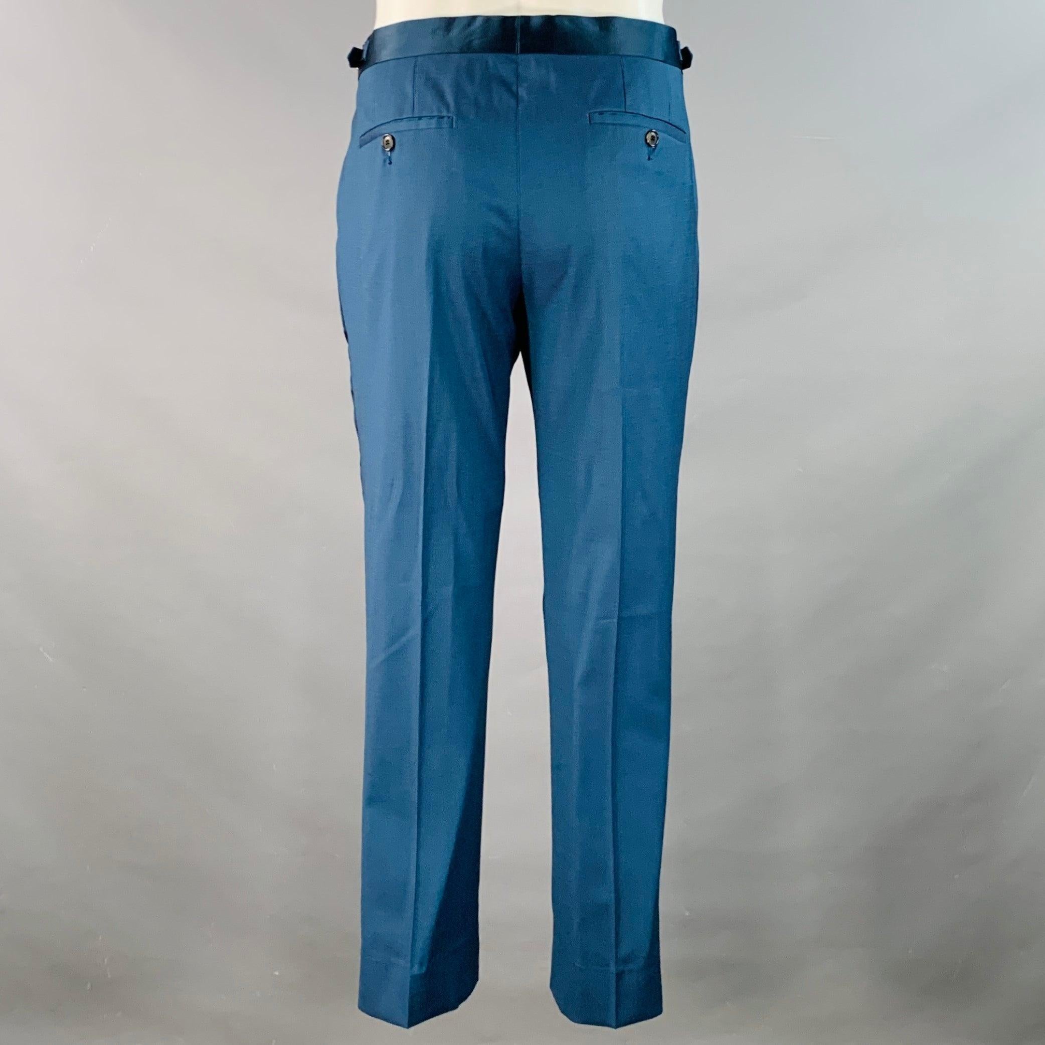 PAUL SMITH Größe 40 Regular SOHO Fit Teal Wool Peak Lapel Tuxedo im Angebot 1