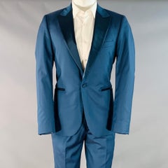 PAUL SMITH Größe 40 Regular SOHO Fit Teal Wool Peak Lapel Tuxedo