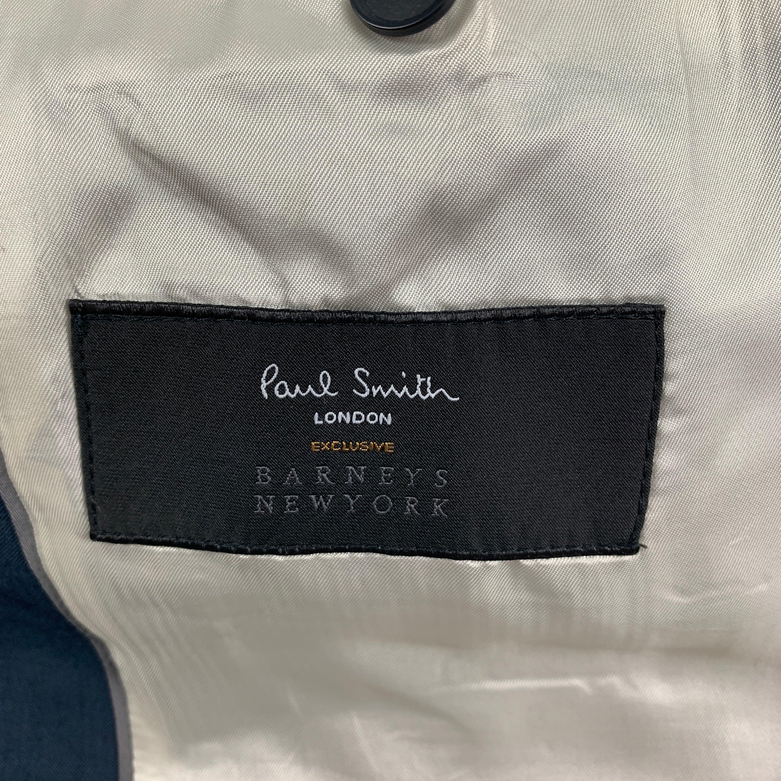 PAUL SMITH Size 40 Regular Steel Blue Wool Mohair Sport Coat For Sale 3