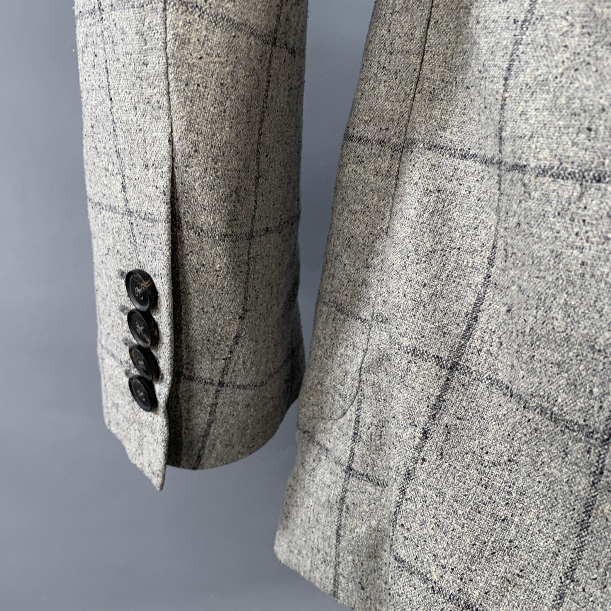PAUL SMITH Taille 40 Regular The Westbourne Grey Charcoal Window Pane Silk Sport Coat Excellent état - En vente à San Francisco, CA