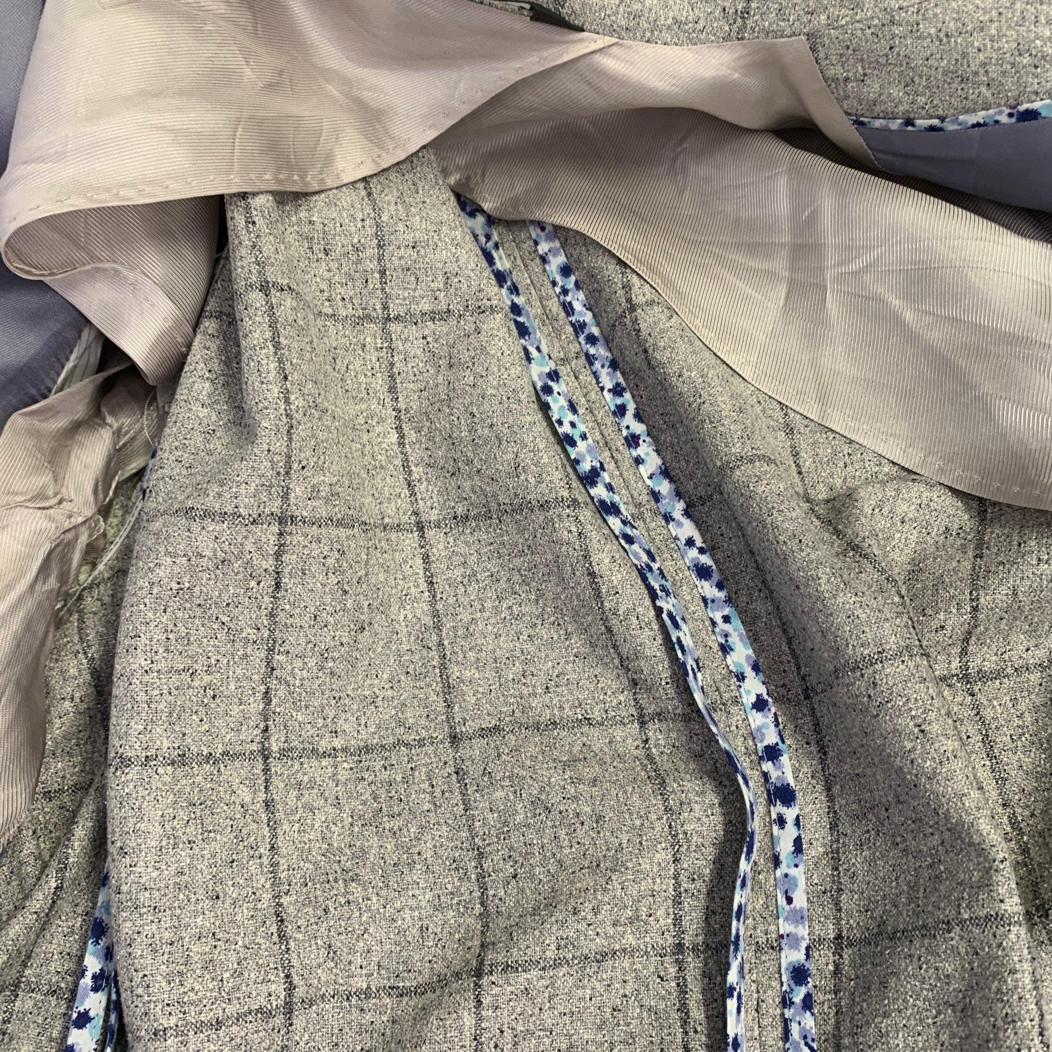 PAUL SMITH Taille 40 Regular The Westbourne Grey Charcoal Window Pane Silk Sport Coat en vente 1