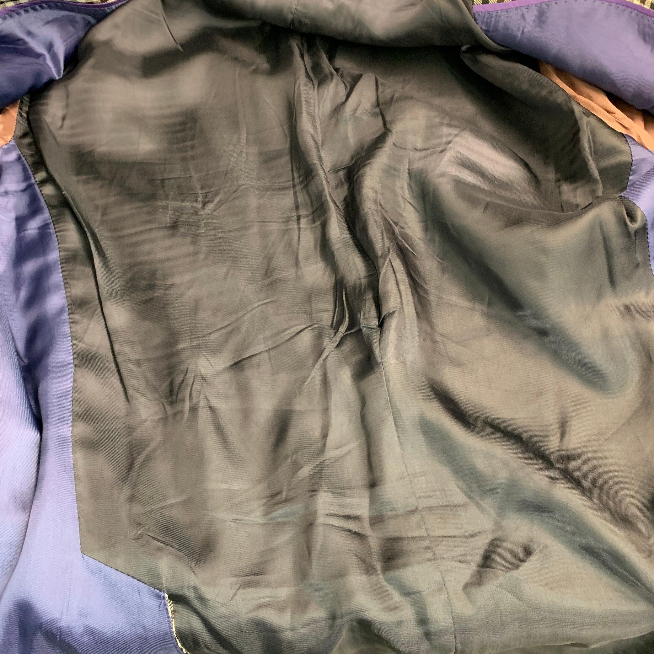 PAUL SMITH Größe 40 Weiß Schwarz Braun Karierter Wollmantel im Angebot 5