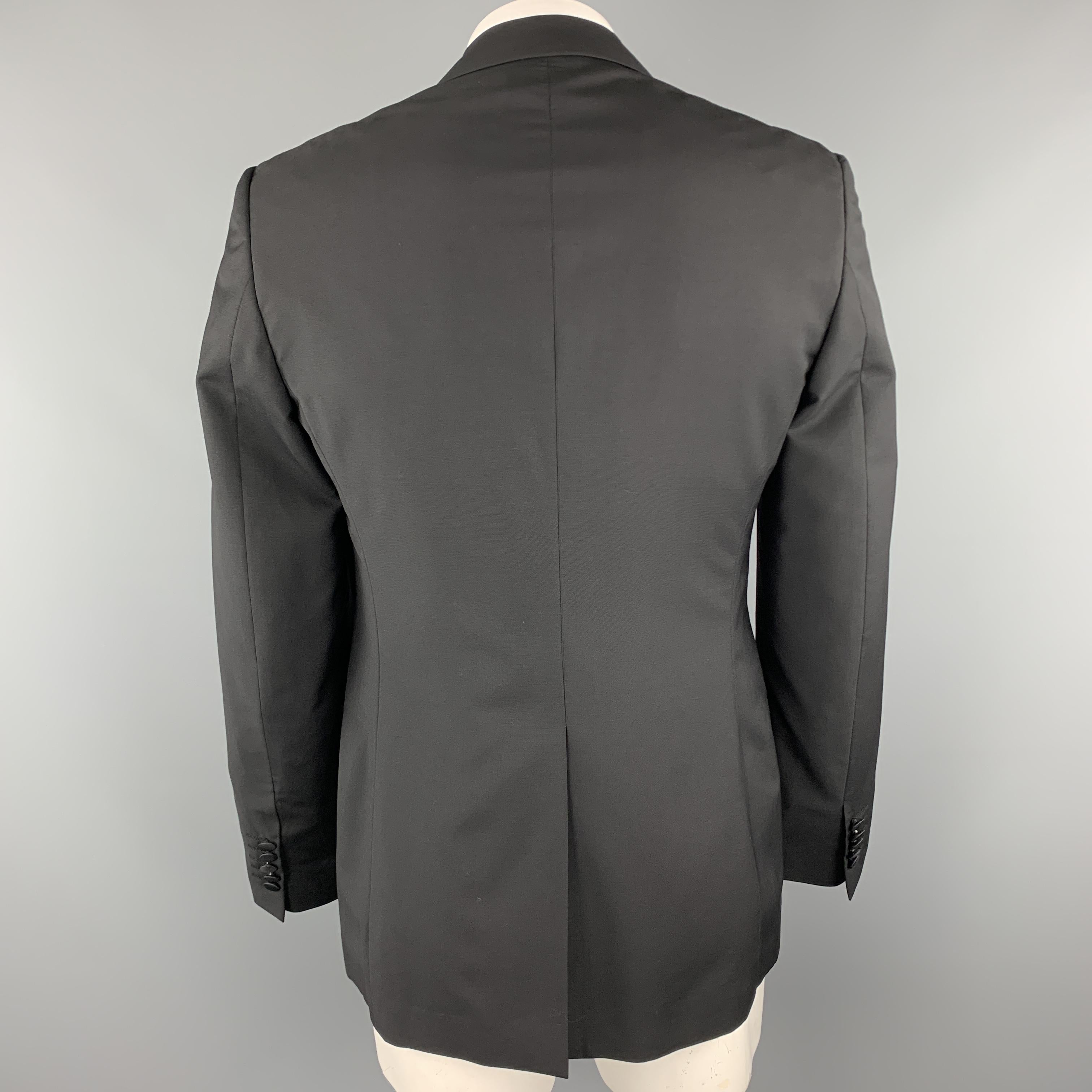 PAUL SMITH Size 42 Black Wool / Mohair Faille Detailed Peak Lapel Sport Coat 2