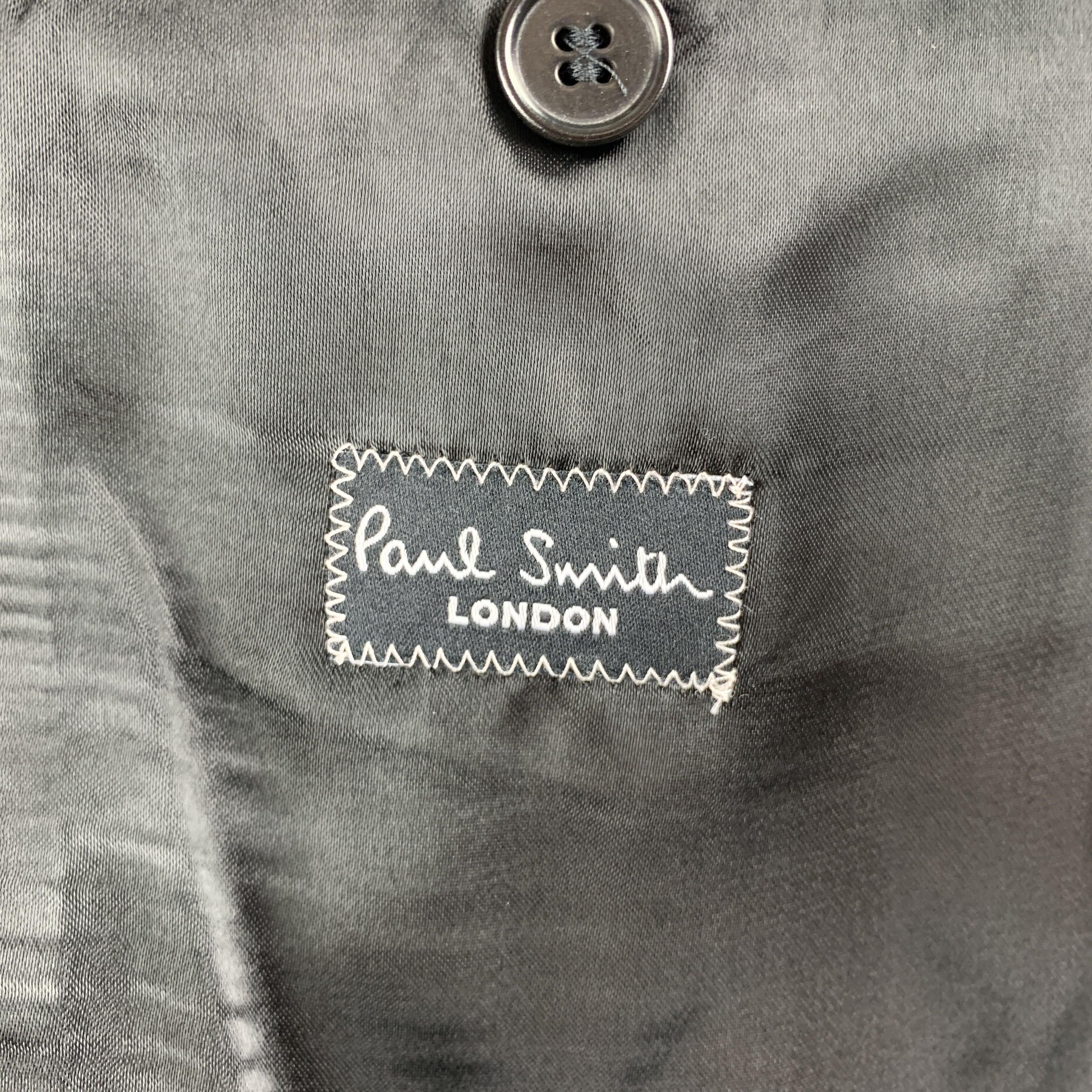 PAUL SMITH Size 42 Black Wool / Mohair Faille Detailed Peak Lapel Sport Coat For Sale 3