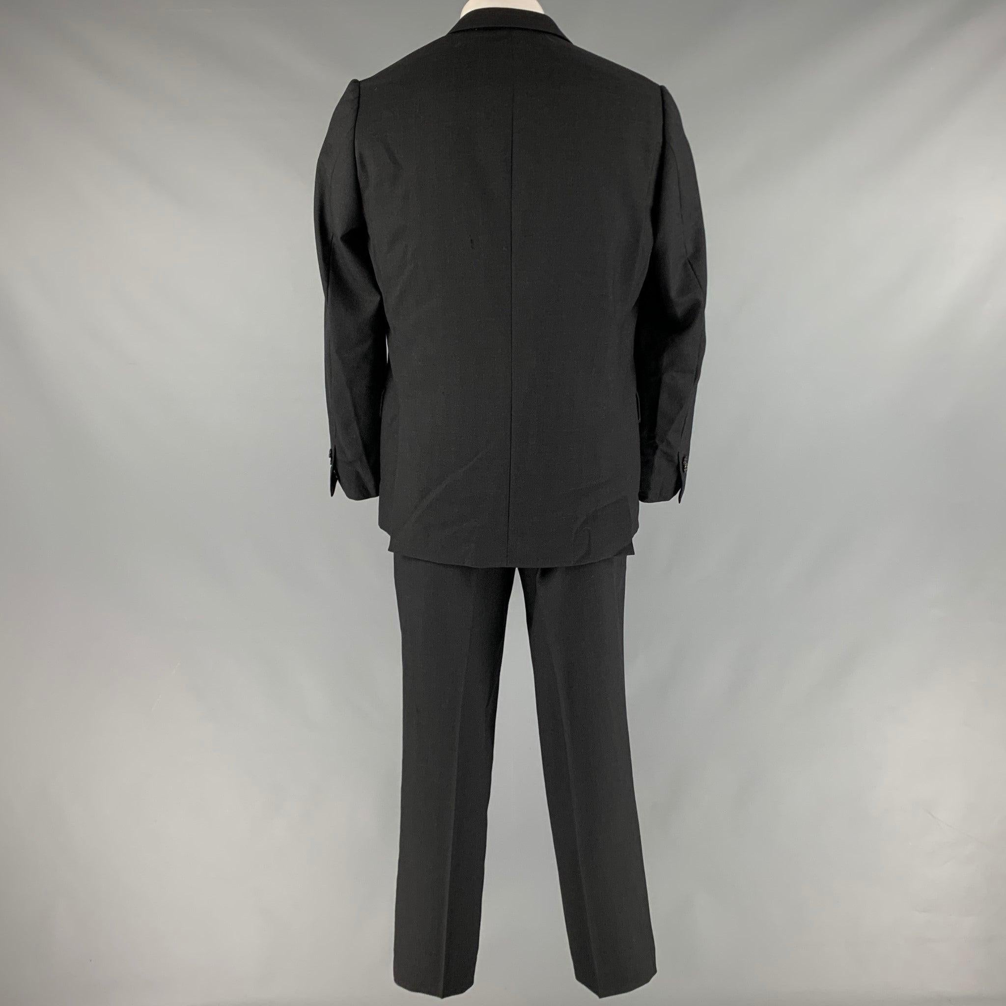 PAUL SMITH Size 42 Black Wool Notch Lapel Suit In Good Condition For Sale In San Francisco, CA