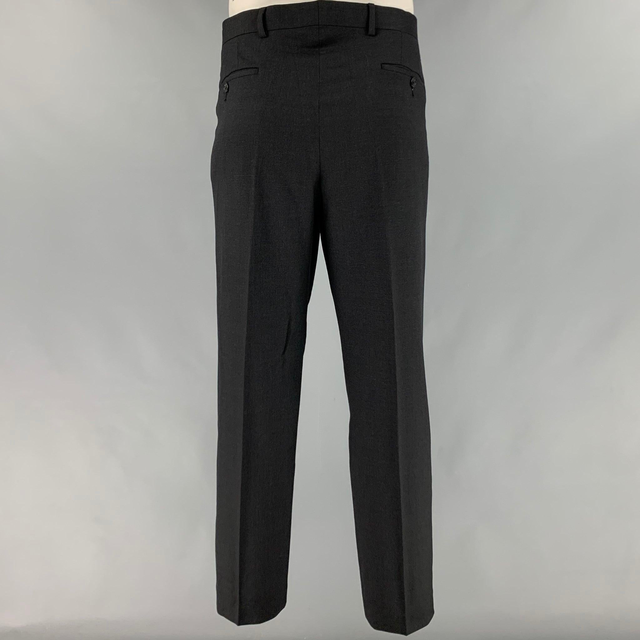 PAUL SMITH Size 42 Black Wool Notch Lapel Suit For Sale 1