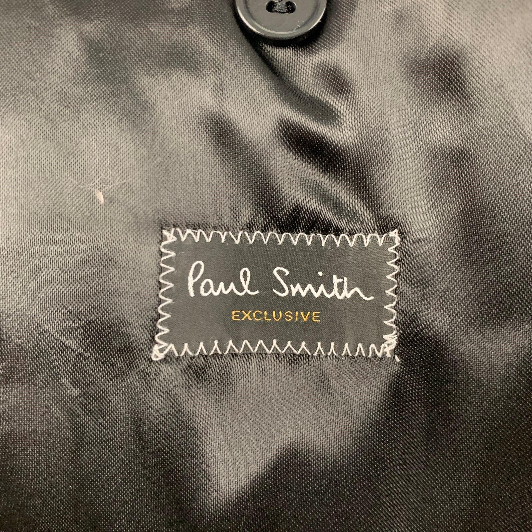 PAUL SMITH Size 42 Black Wool Peak Lapel Sport Coat For Sale 2