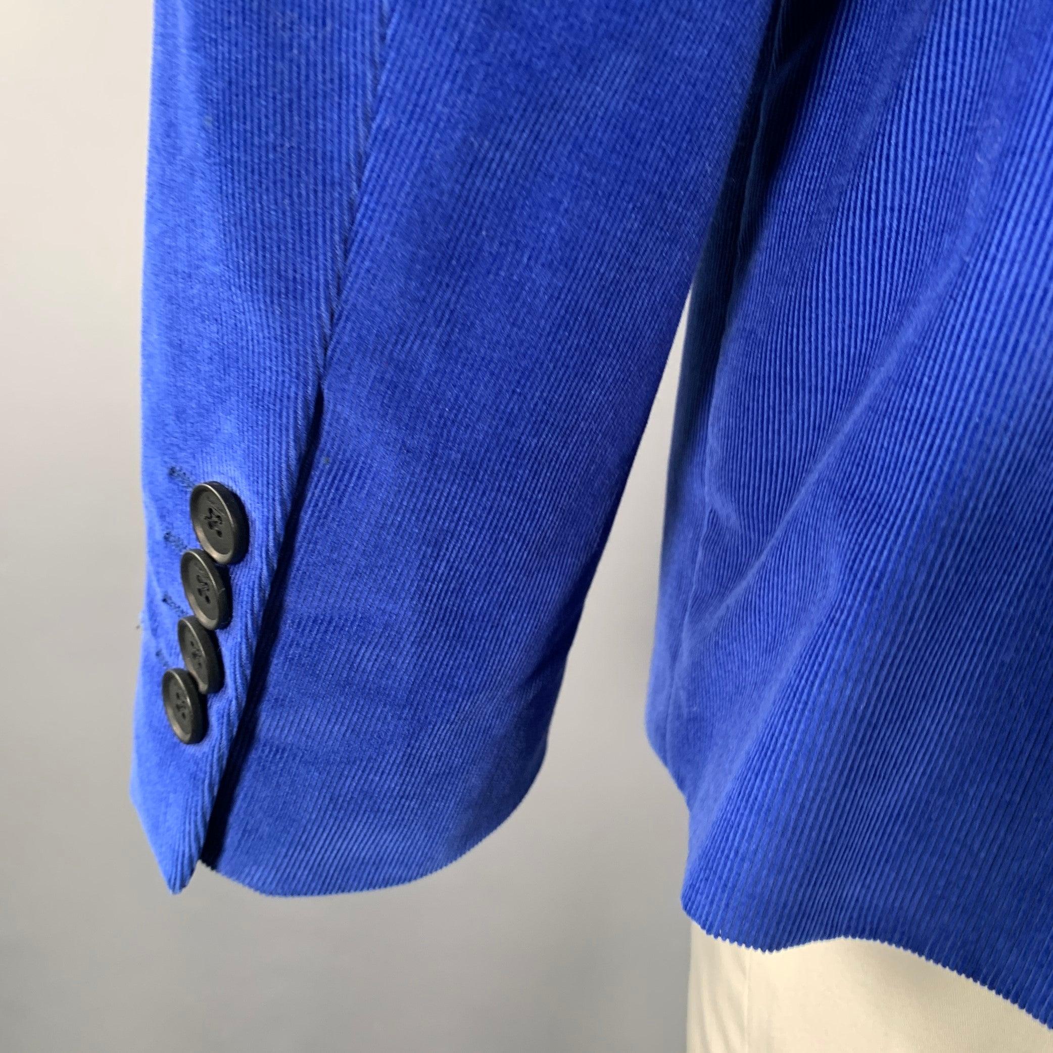 PAUL SMITH - Manteau de sport en velours côtelé bleu à revers clouté, taille 42 Bon état - En vente à San Francisco, CA
