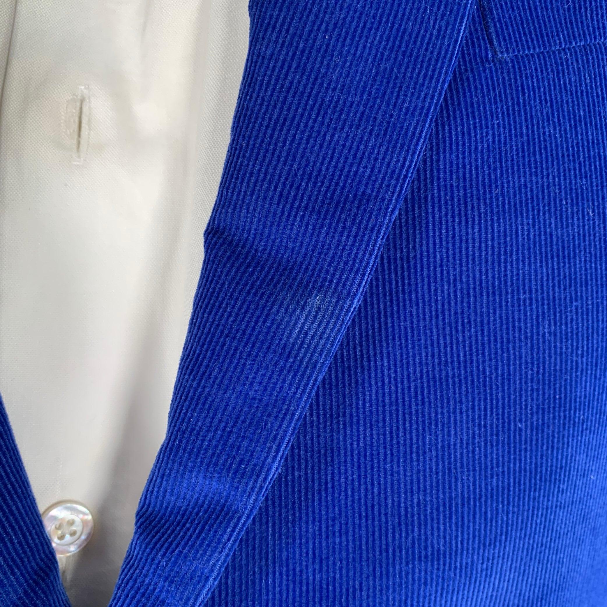 PAUL SMITH - Manteau de sport en velours côtelé bleu à revers clouté, taille 42 Pour hommes en vente