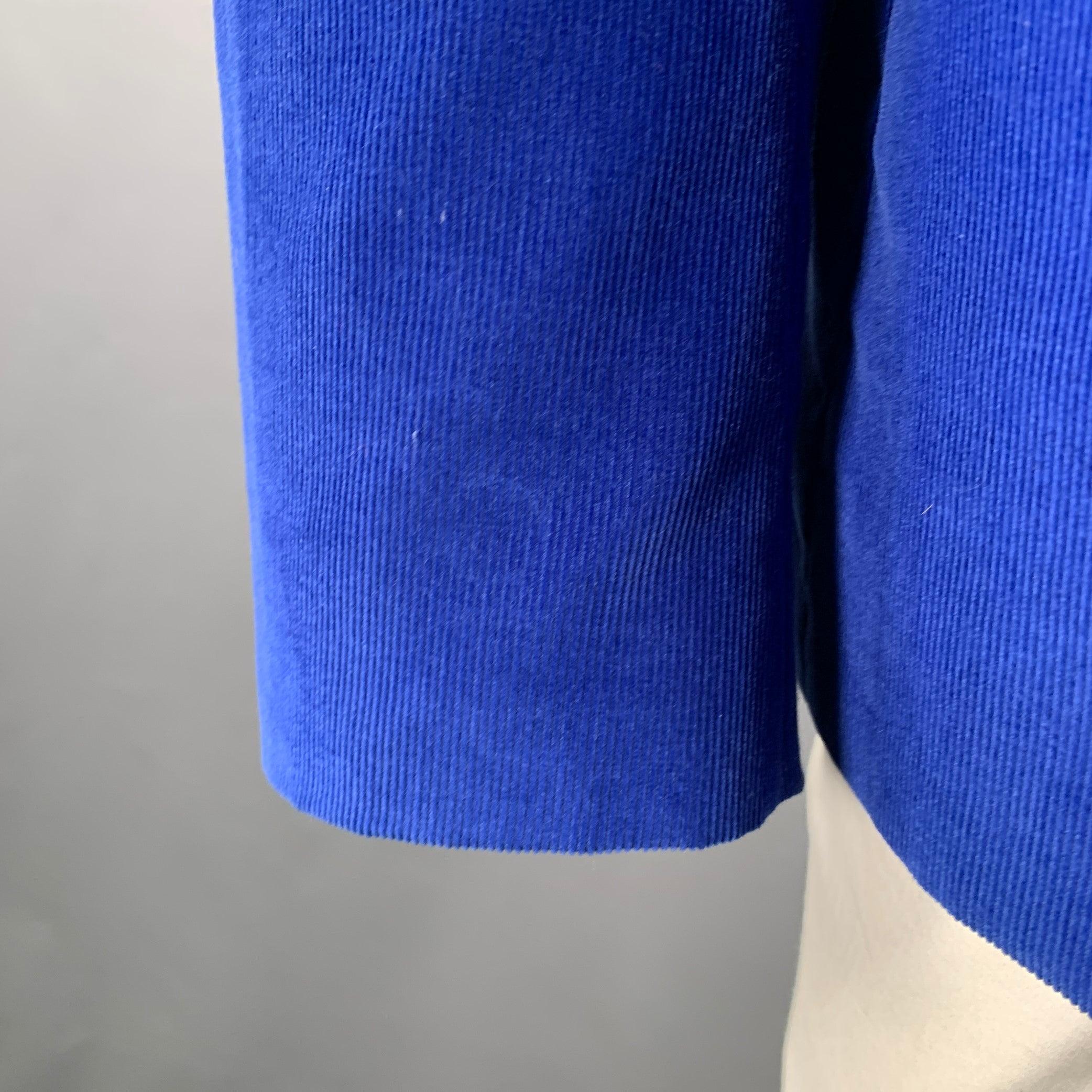 PAUL SMITH - Manteau de sport en velours côtelé bleu à revers clouté, taille 42 en vente 2