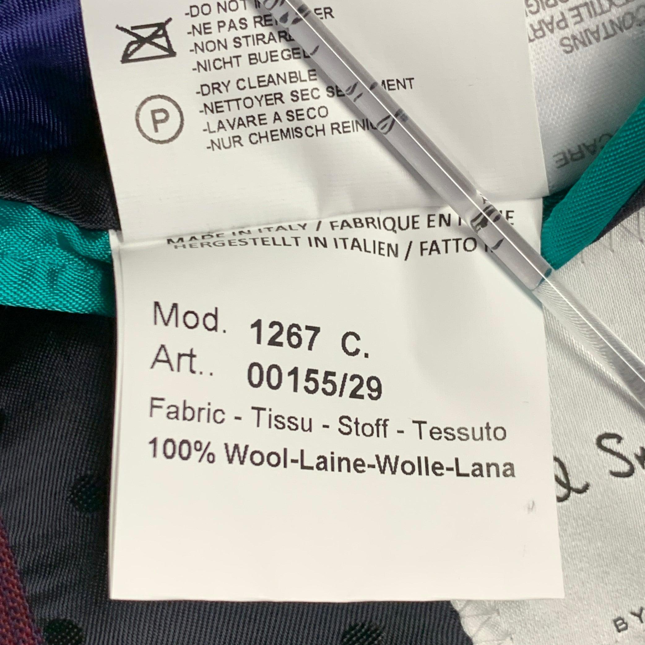 PAUL SMITH Traje con solapa de muesca de lana burdeos Glenplaid talla 42 Byard en venta 5