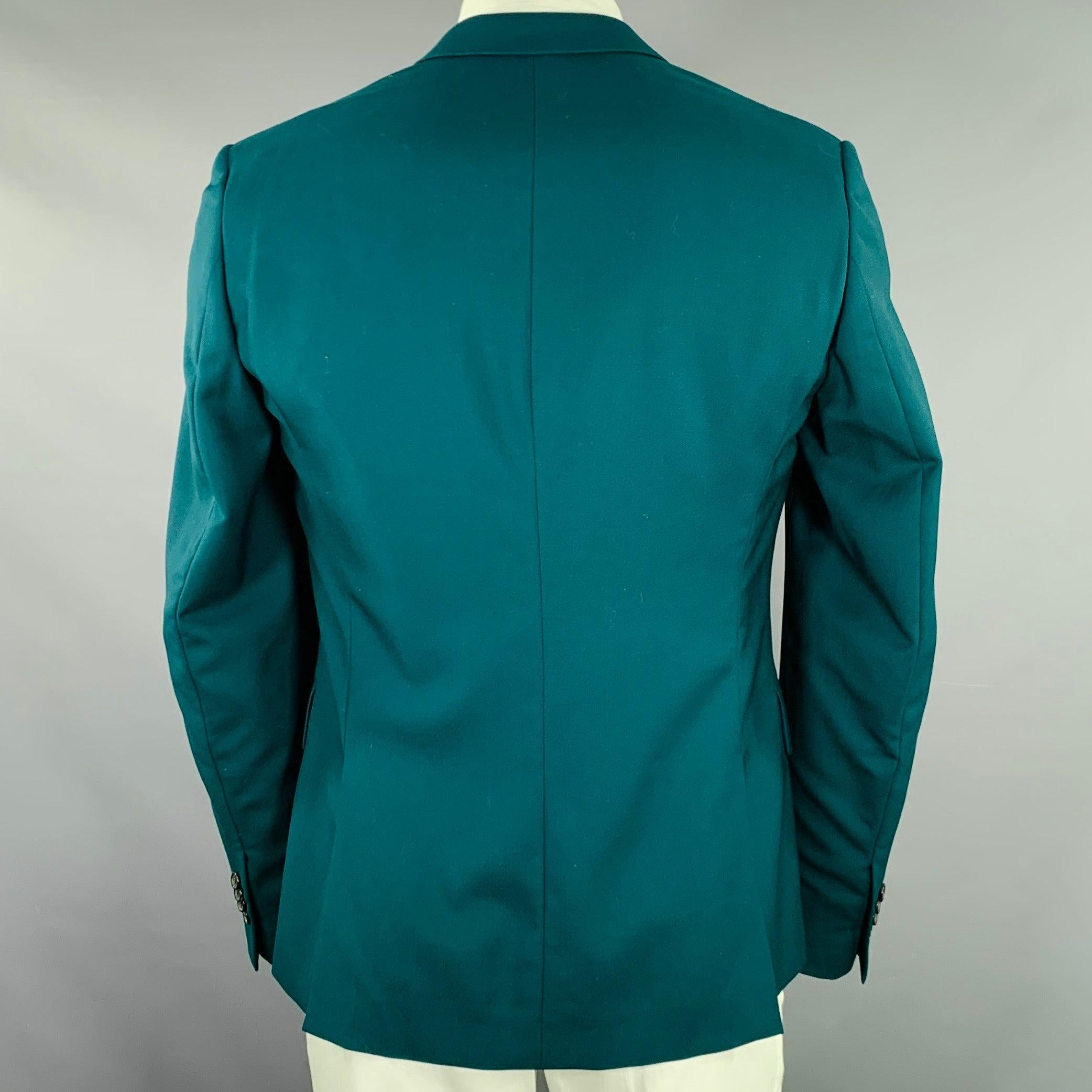 PAUL SMITH Size 42 Green Wool Notch Lapel Sport Coat In Excellent Condition For Sale In San Francisco, CA