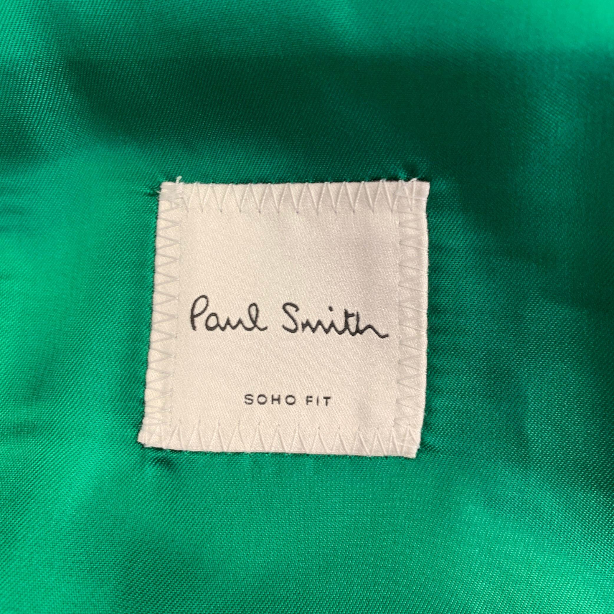 PAUL SMITH Size 42 Green Wool Notch Lapel Sport Coat For Sale 1