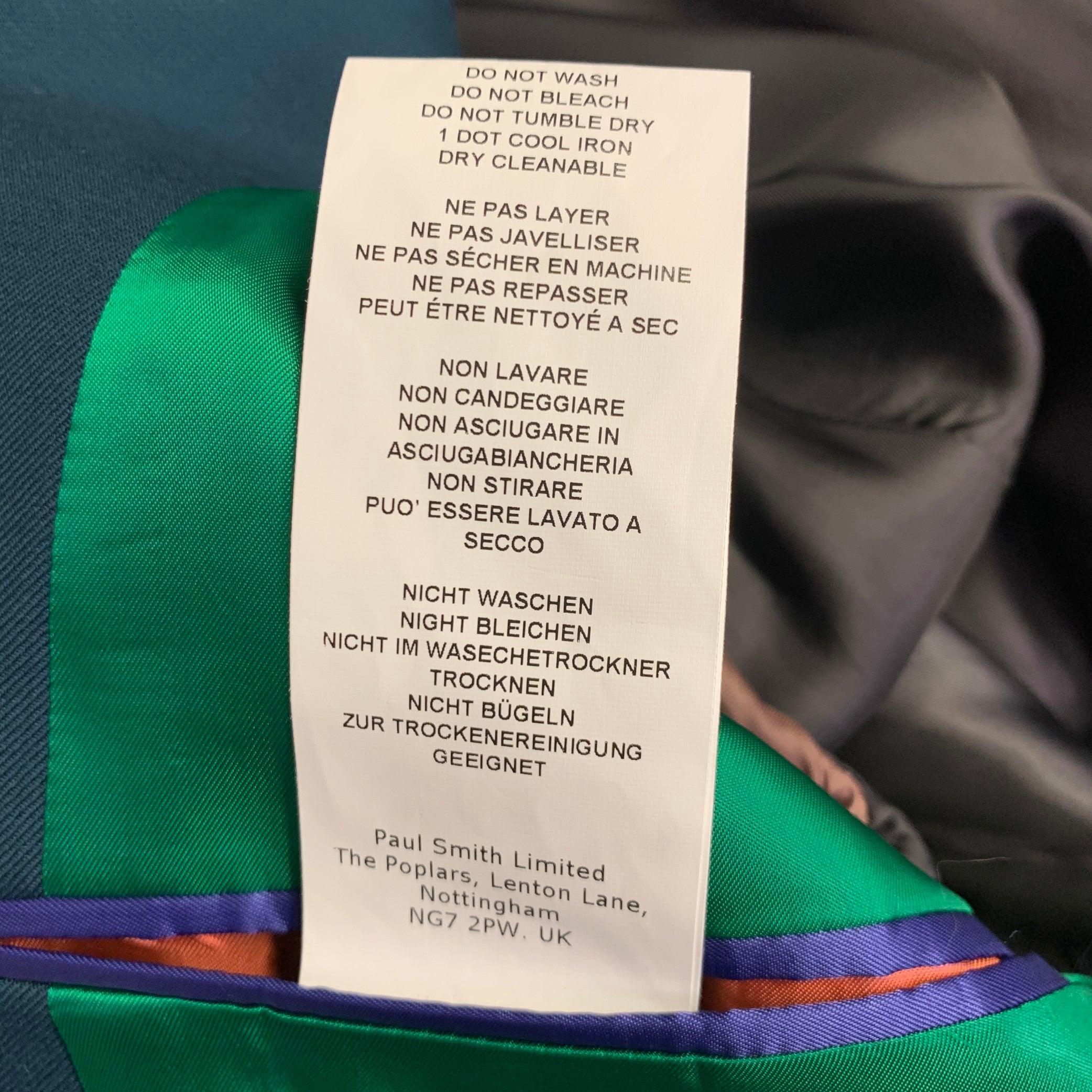 PAUL SMITH Size 42 Green Wool Notch Lapel Sport Coat For Sale 4