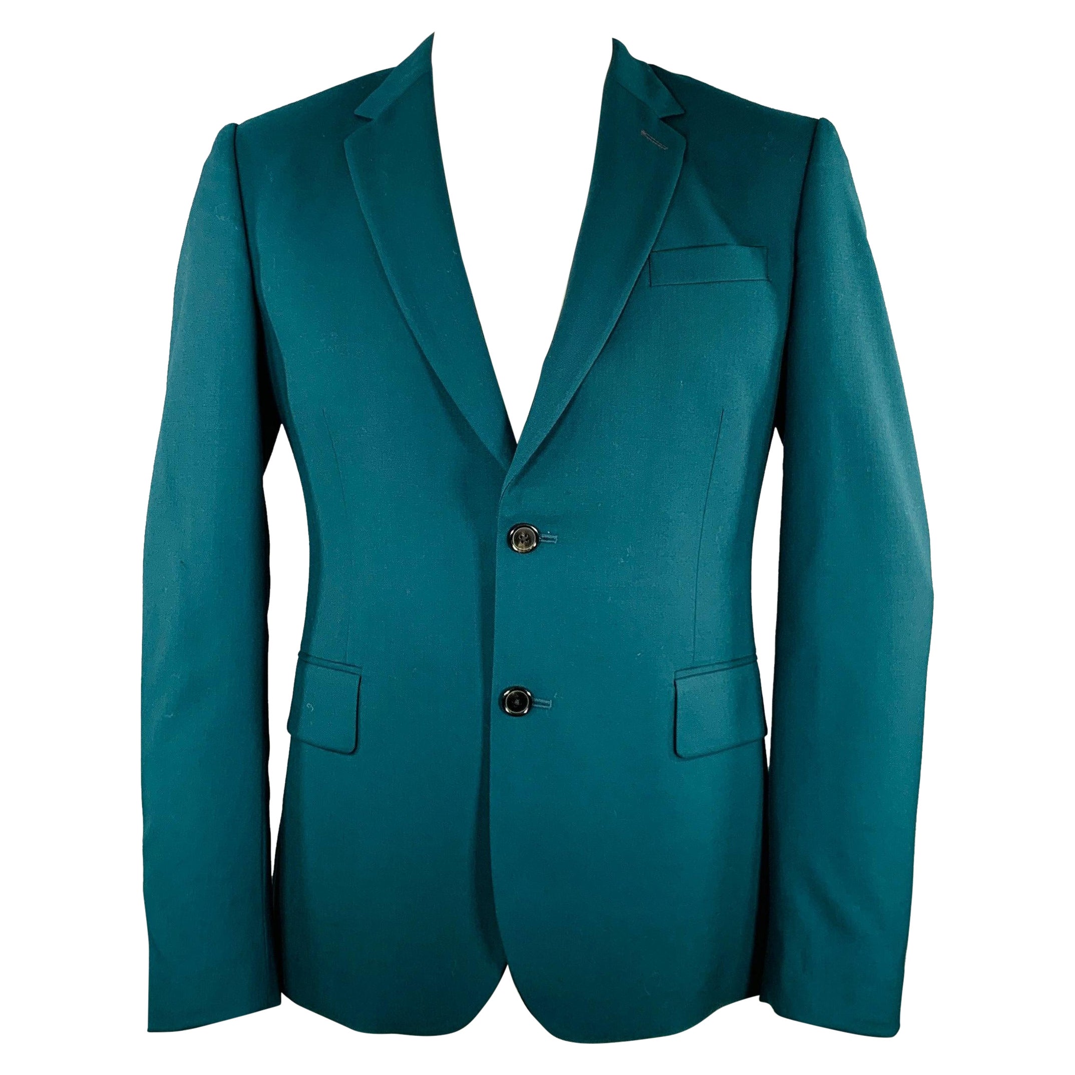 PAUL SMITH - Manteau de sport en laine verte à revers clouté, taille 42