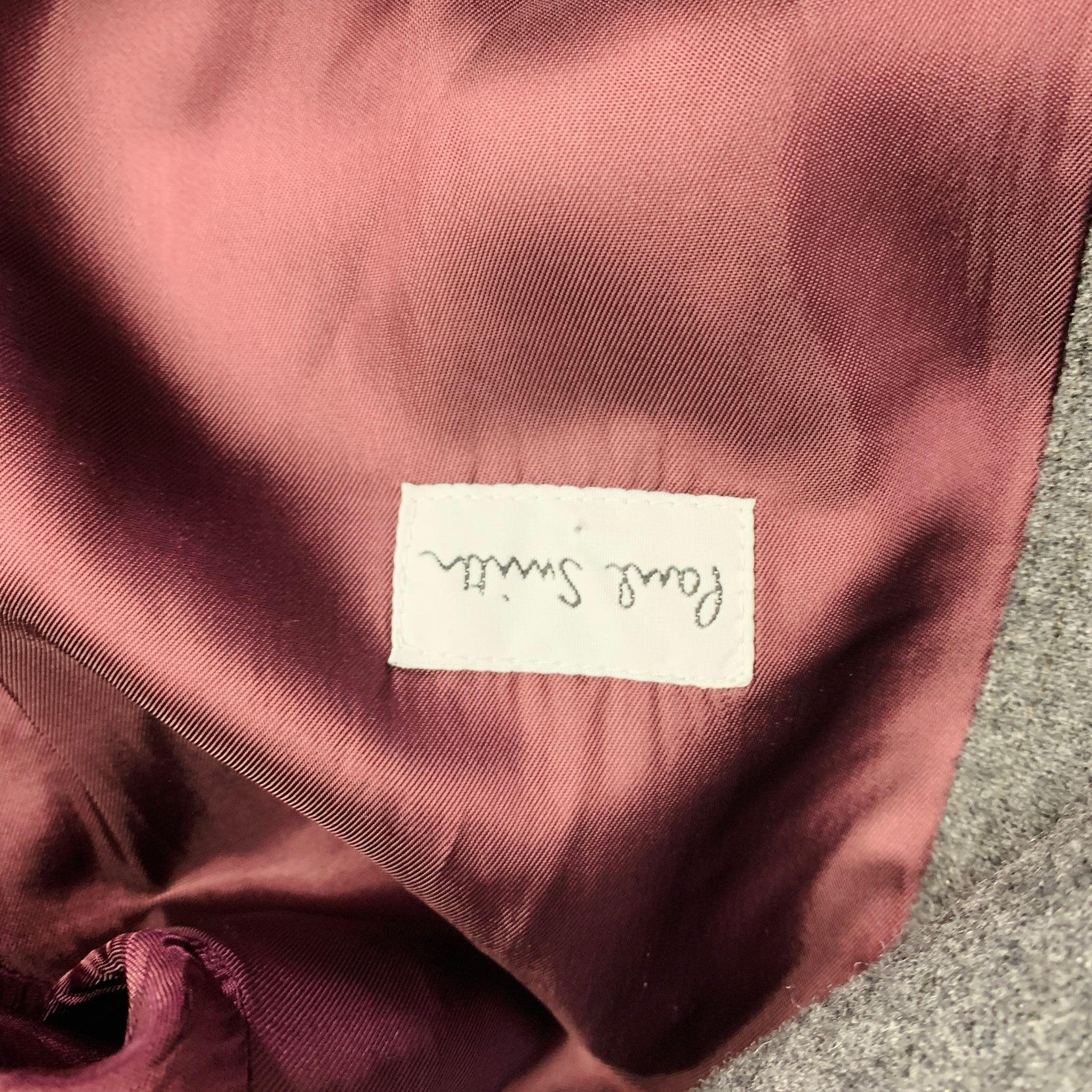 PAUL SMITH Talla 42 Gris Borgoña Mezcla de Lana Chaqueta con ribetes en contraste en venta 1