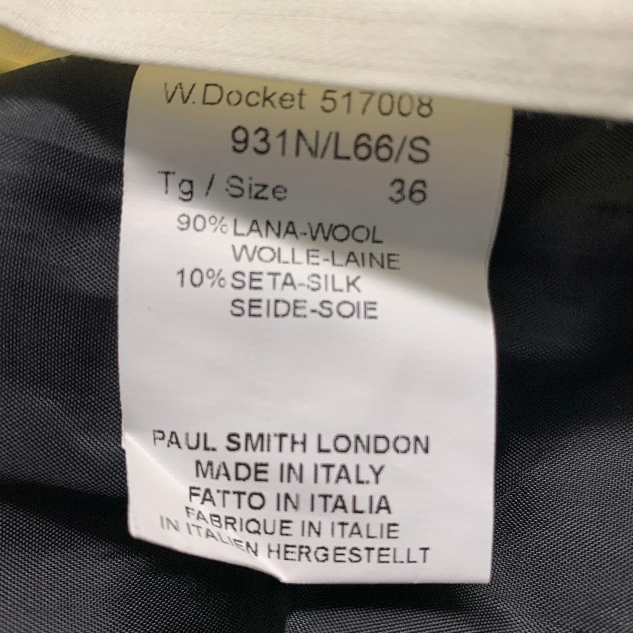 PAUL SMITH Taille 42 Costume à revers échancré en laine et soie marine en vente 6