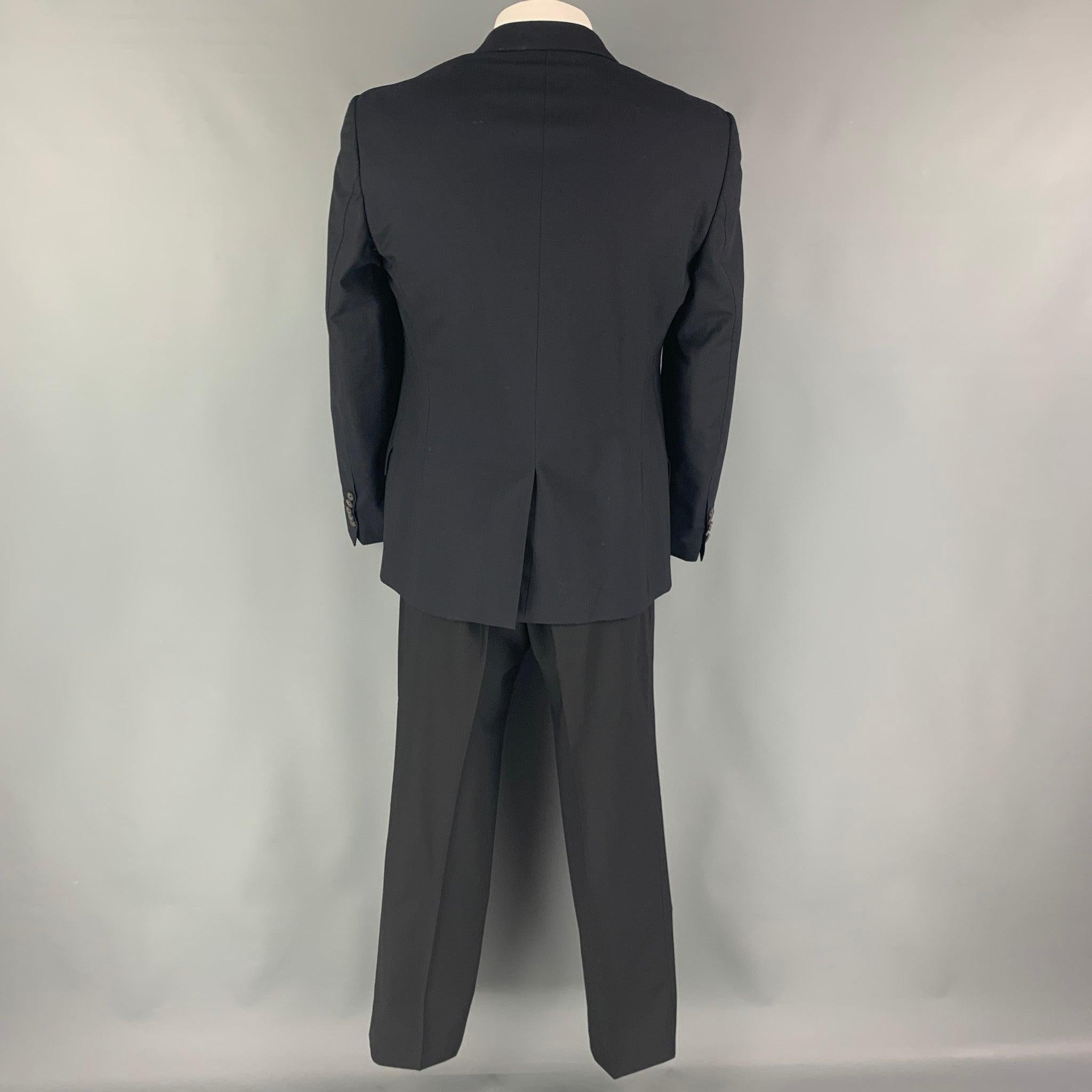 PAUL SMITH Size 42 Regular Black Wool Single Breasted Suit In Excellent Condition In San Francisco, CA