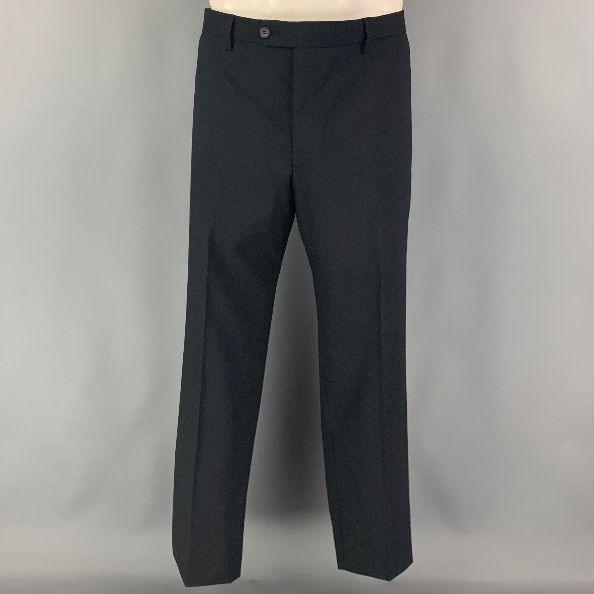 Men's PAUL SMITH Size 42 Regular Black Wool Single Breasted Suit