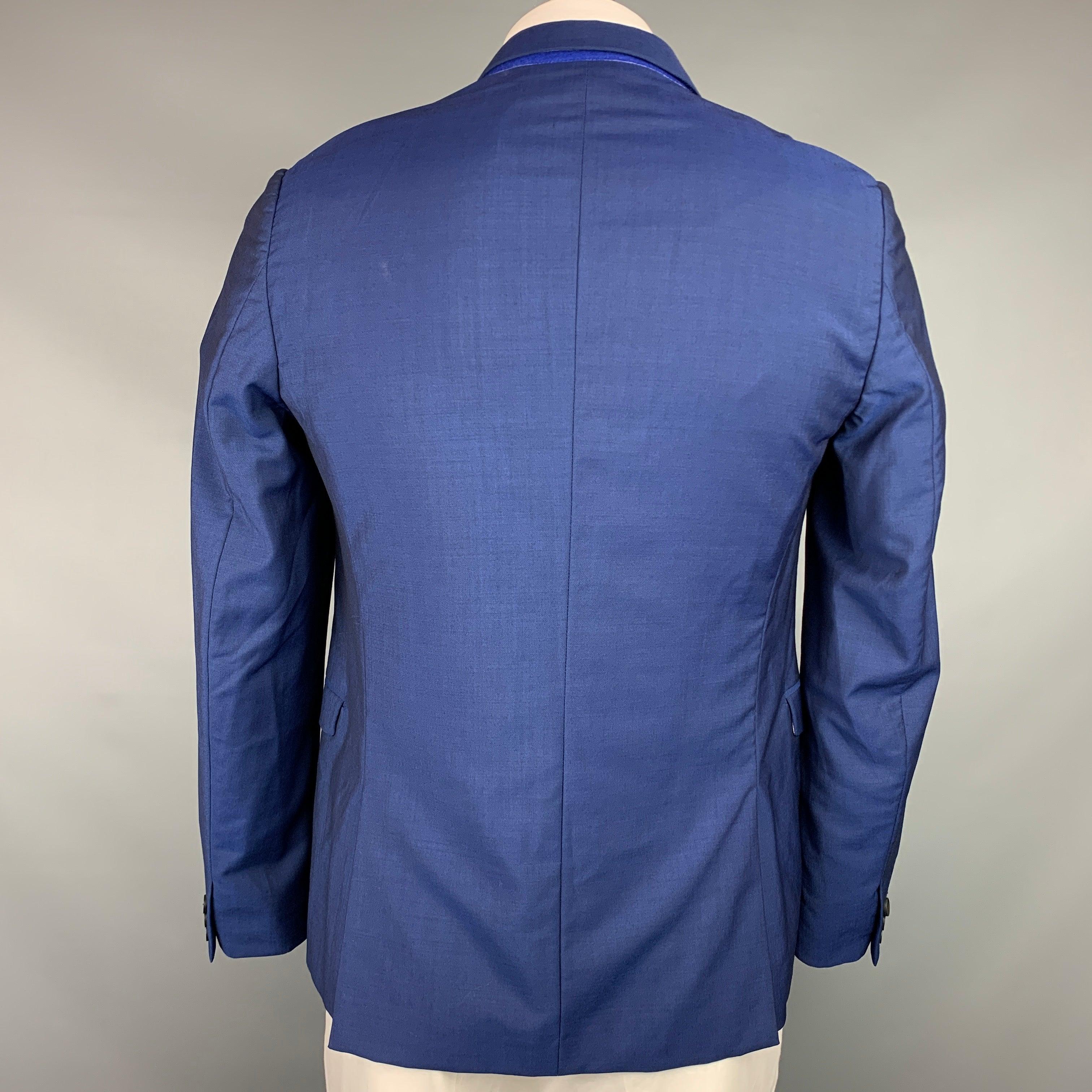 Men's PAUL SMITH Size 42 Regular Blue Wool / Mohair Sport Coat For Sale
