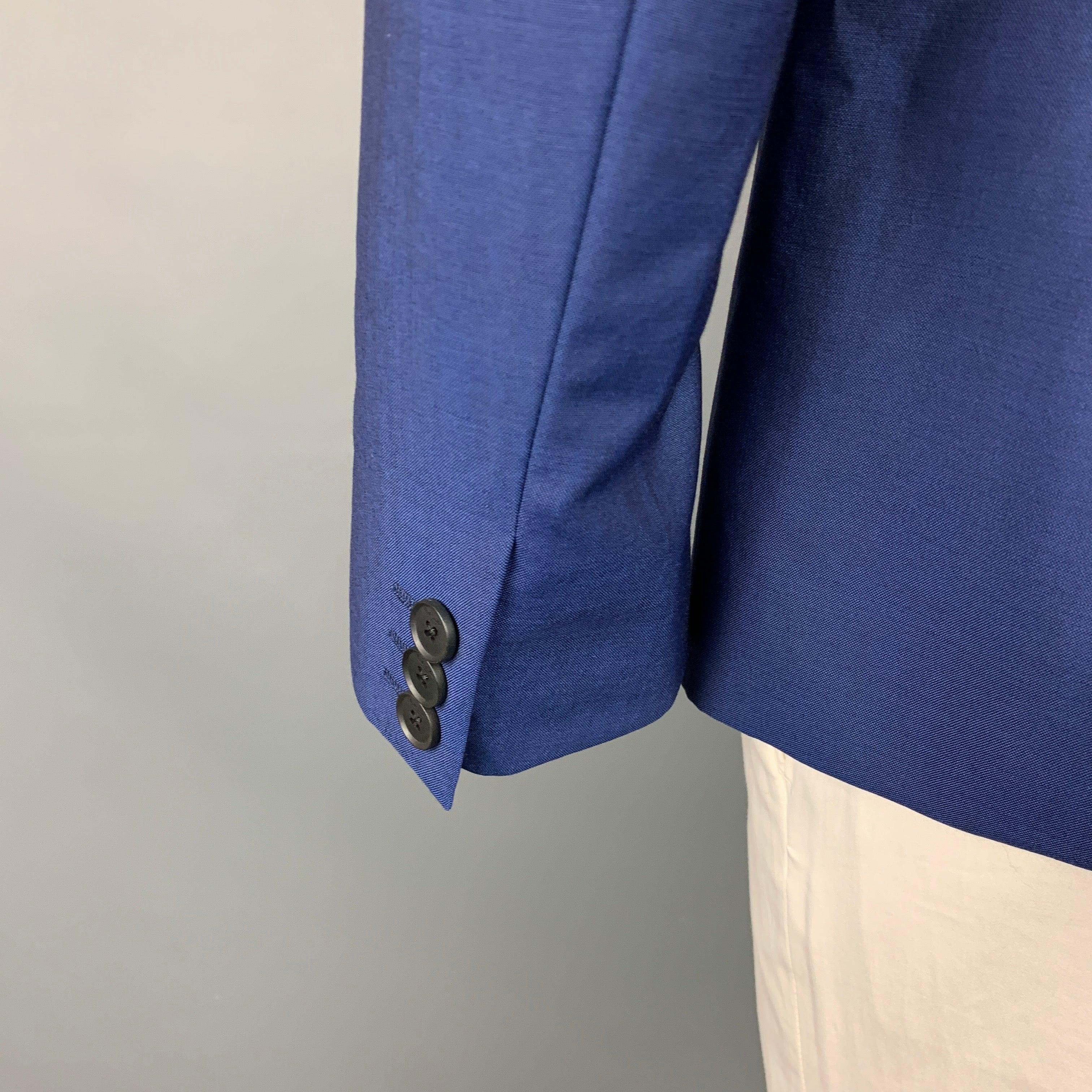 PAUL SMITH Size 42 Regular Blue Wool / Mohair Sport Coat For Sale 1