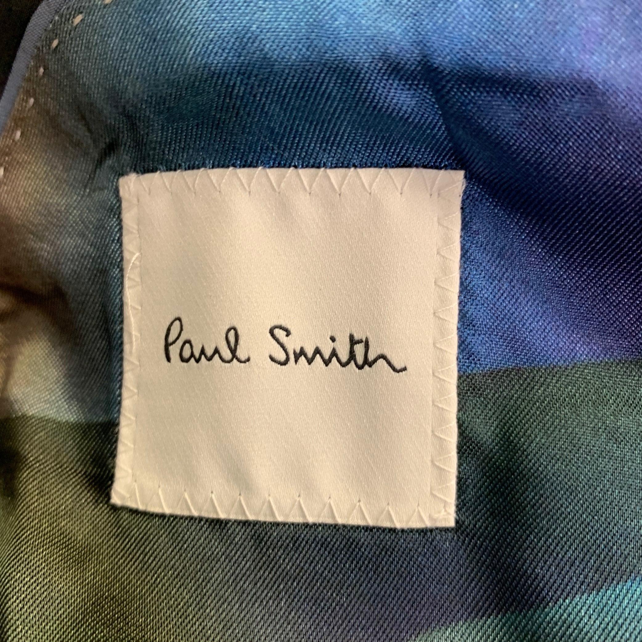PAUL SMITH Talla 42 Regular Naranja Negro Terciopelo Algodón Cuello Chal Abrigo Deportivo en venta 1