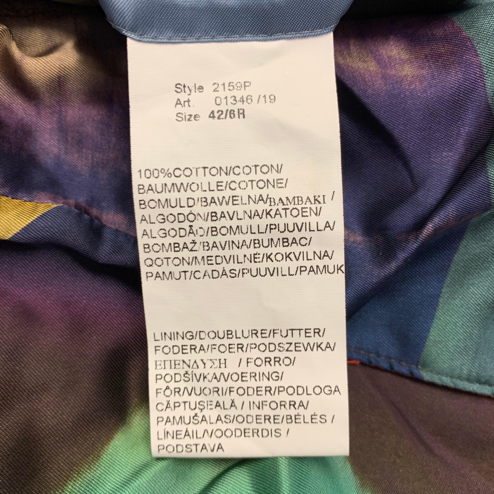 PAUL SMITH Talla 42 Regular Naranja Negro Terciopelo Algodón Cuello Chal Abrigo Deportivo en venta 3