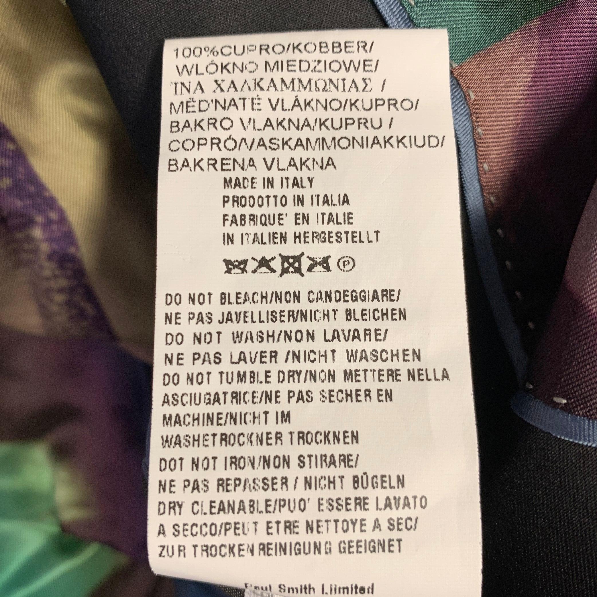 PAUL SMITH Talla 42 Regular Naranja Negro Terciopelo Algodón Cuello Chal Abrigo Deportivo en venta 4