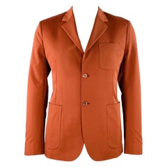 Paul Smith Taglia 42 Soho Fit Brick Orange Wool Notch Lapel Sport Coat