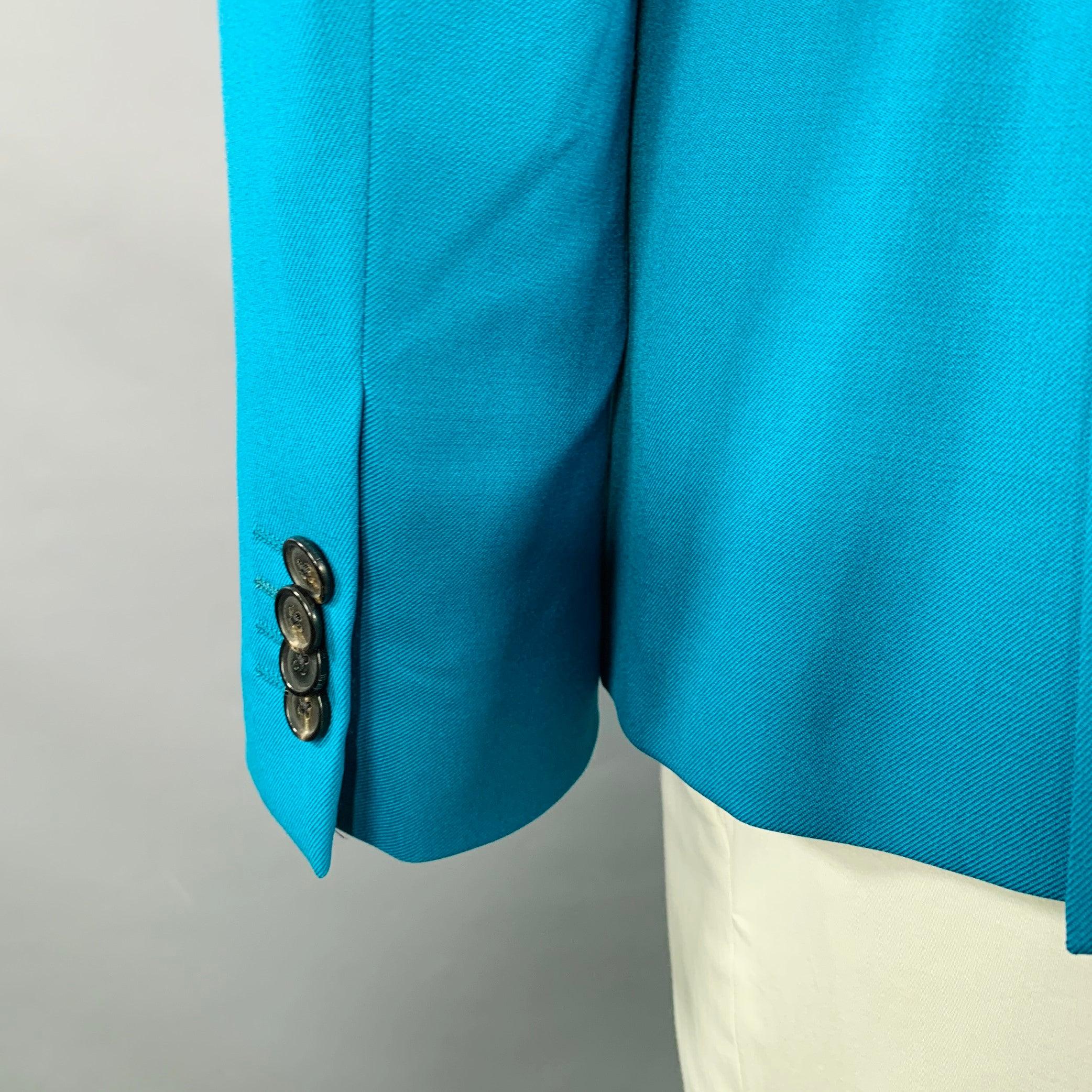 PAUL SMITH Größe 42 Teal Wool Notch Reverse Sport Coat im Zustand „Hervorragend“ im Angebot in San Francisco, CA