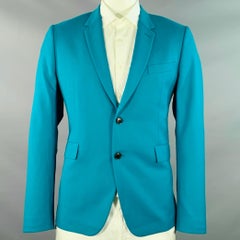 PAUL SMITH Größe 42 Teal Wool Notch Reverse Sport Coat
