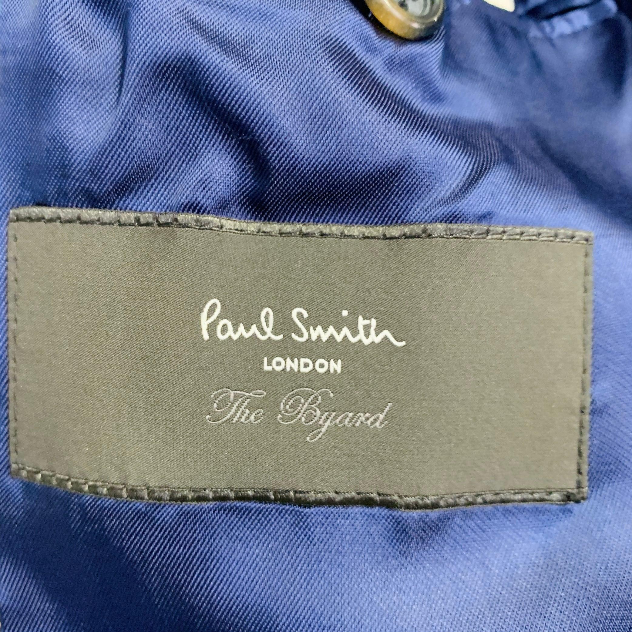 PAUL SMITH Taille 42 The Byard Regular Costume en laine à carreaux gris anthracite à revers échancré en vente 5
