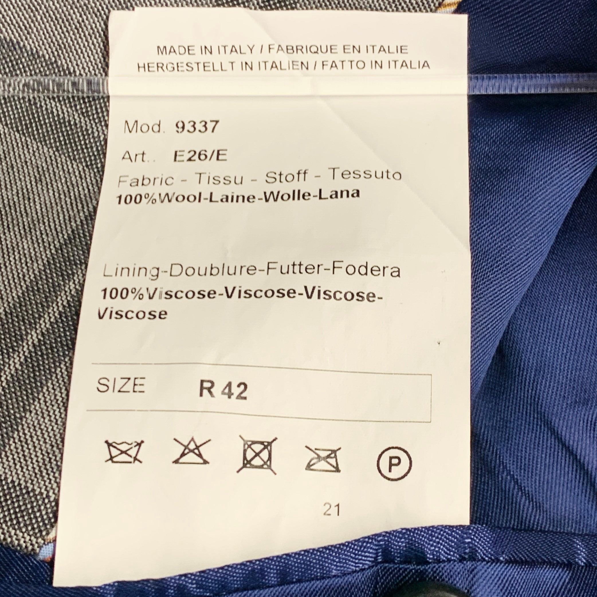 PAUL SMITH Taille 42 The Byard Regular Costume en laine à carreaux gris anthracite à revers échancré en vente 6