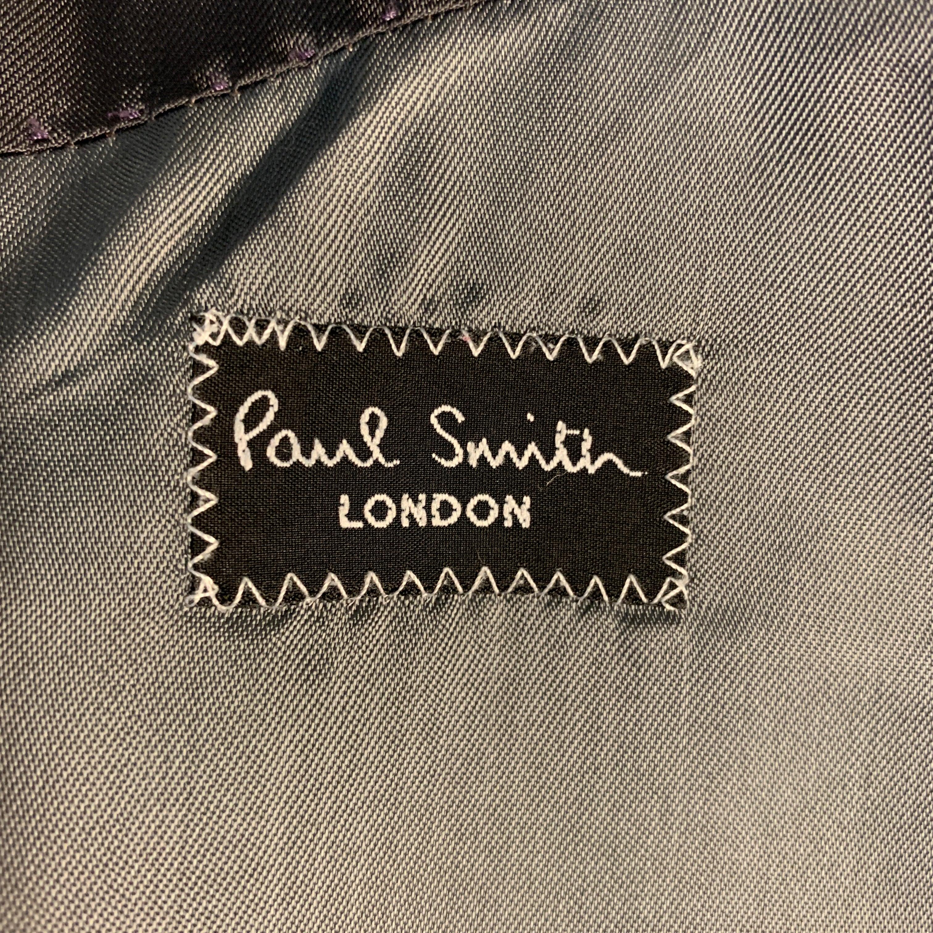 PAUL SMITH Size 44 Black Wool / Cashmere Notch Lapel Stitches Sport Coat For Sale 6