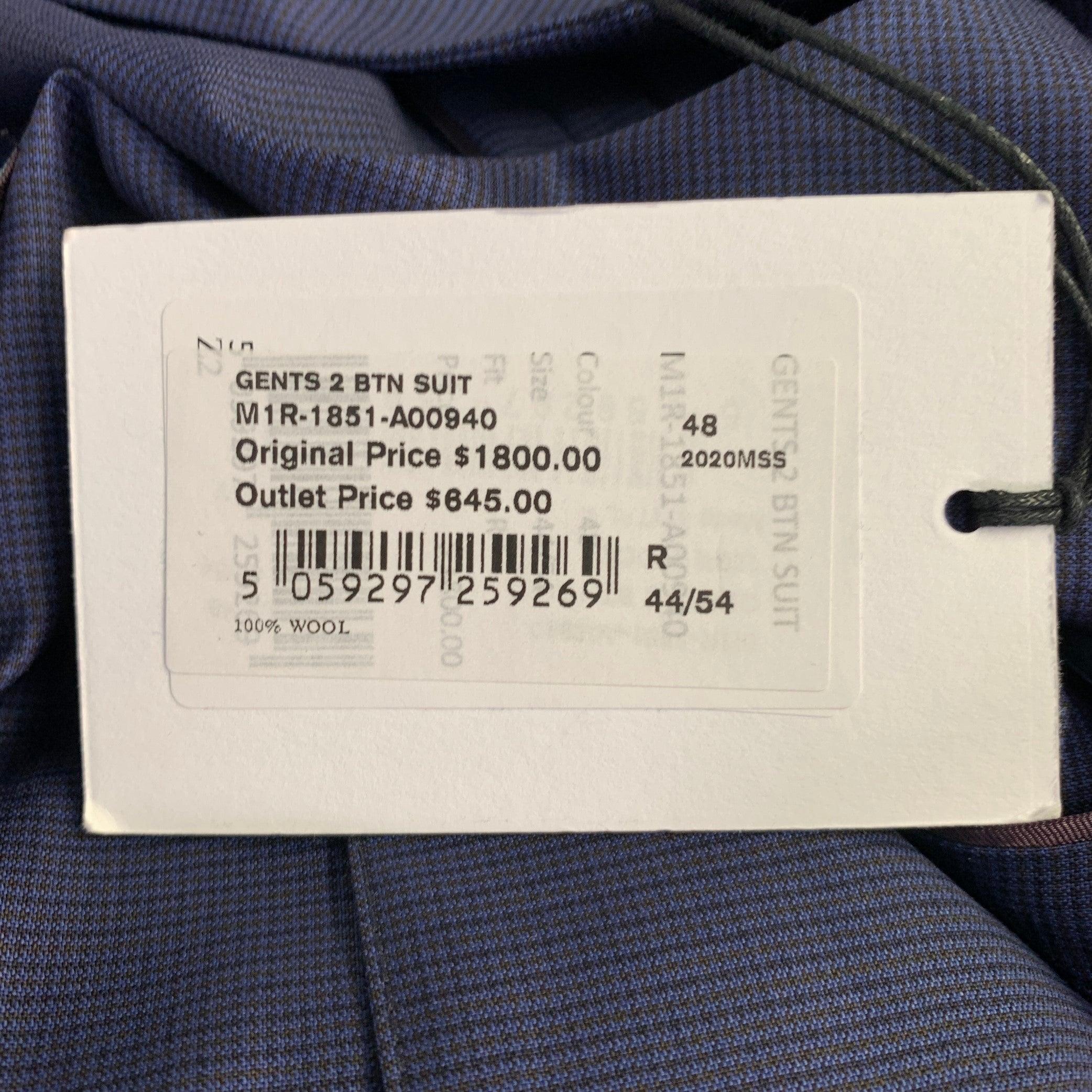 PAUL SMITH Sportmantel aus Wolle mit blauem Raster und Revers, Größe 44 im Angebot 5