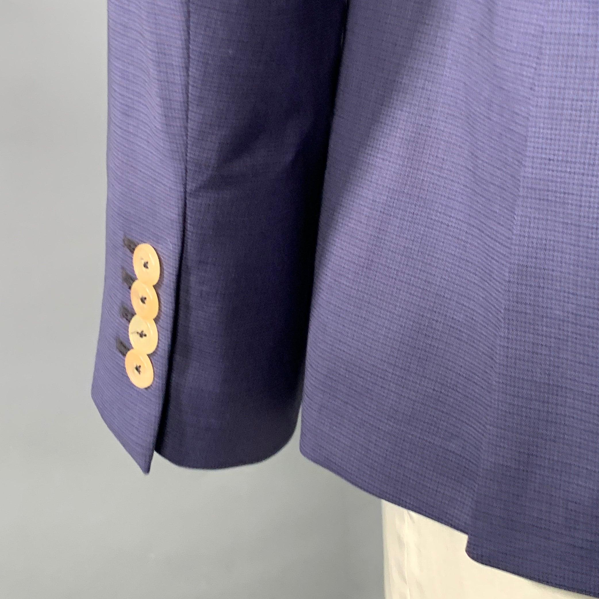 PAUL SMITH Sportmantel aus Wolle mit blauem Raster und Revers, Größe 44 Herren im Angebot