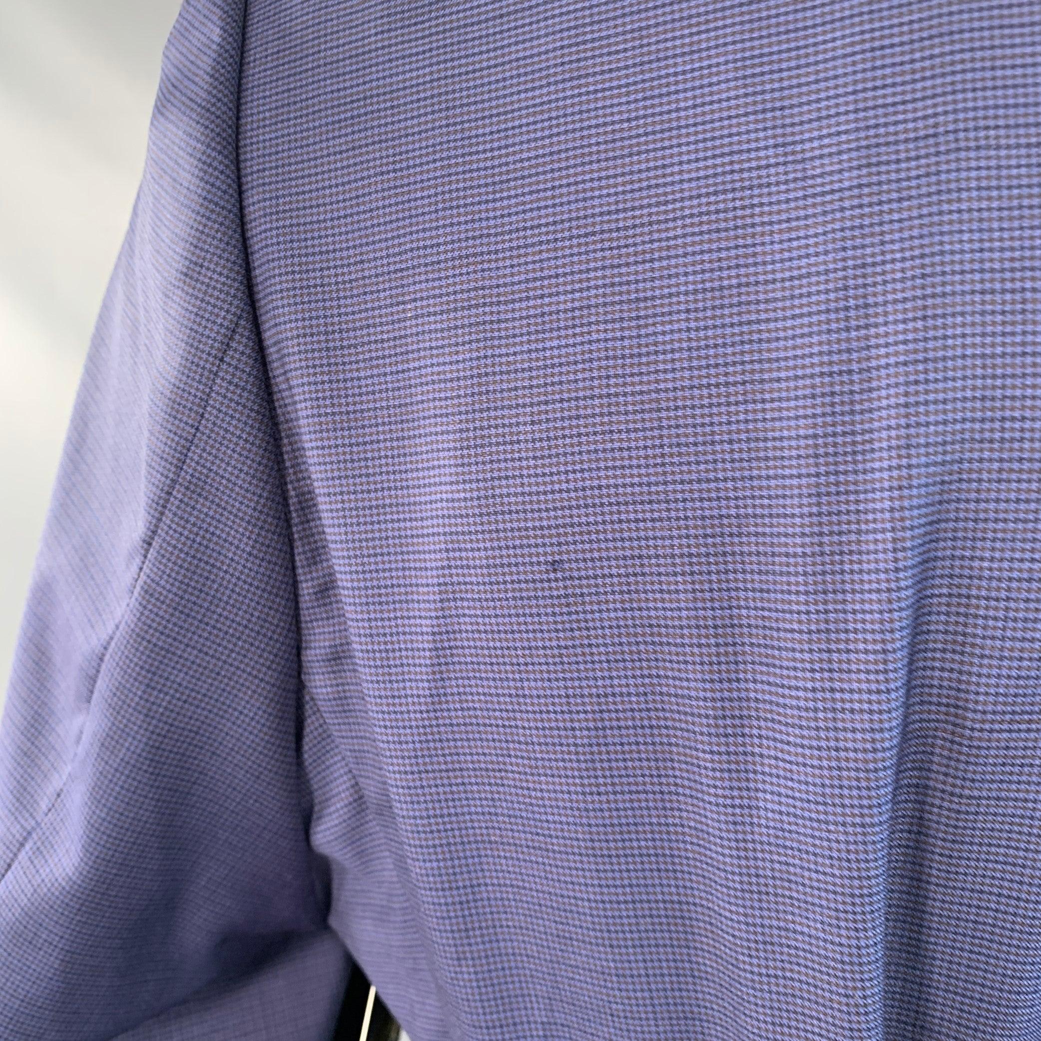 PAUL SMITH Sportmantel aus Wolle mit blauem Raster und Revers, Größe 44 im Angebot 1