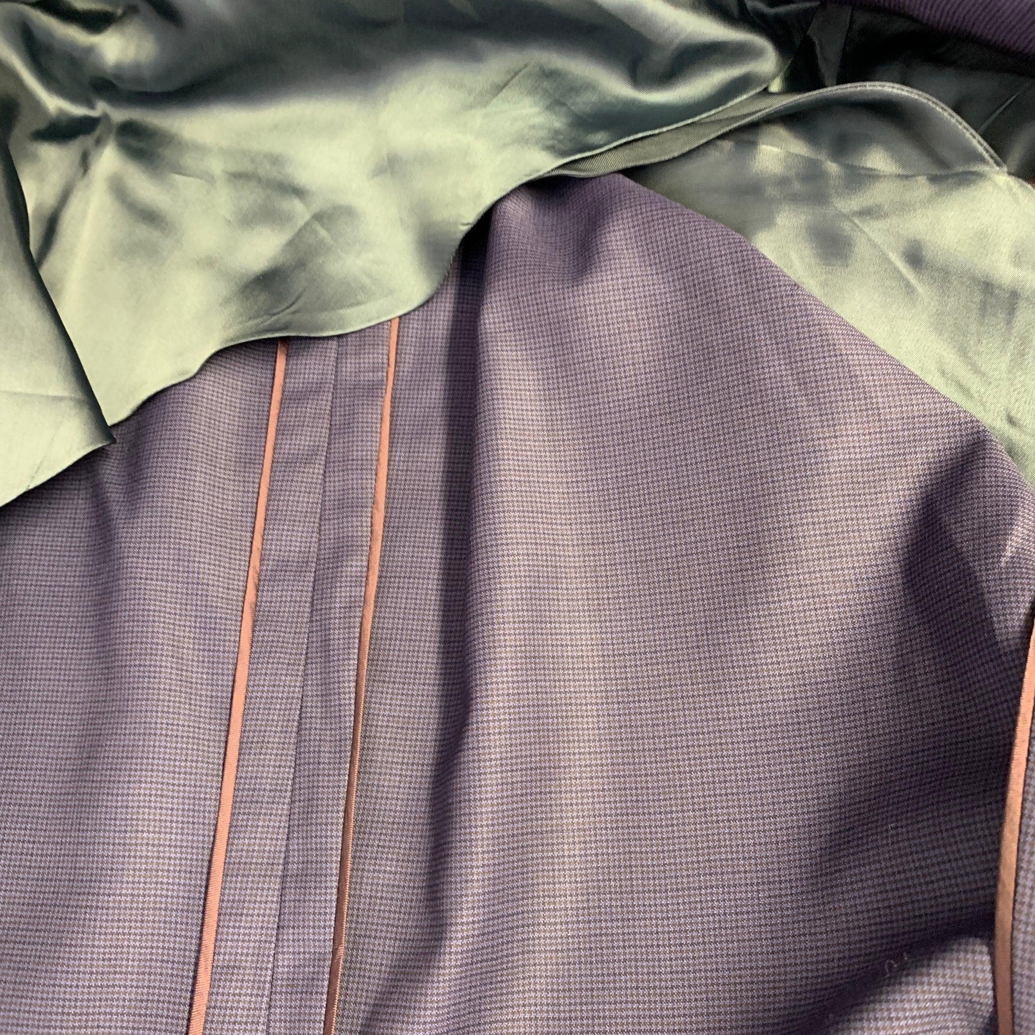 PAUL SMITH Sportmantel aus Wolle mit blauem Raster und Revers, Größe 44 im Angebot 3