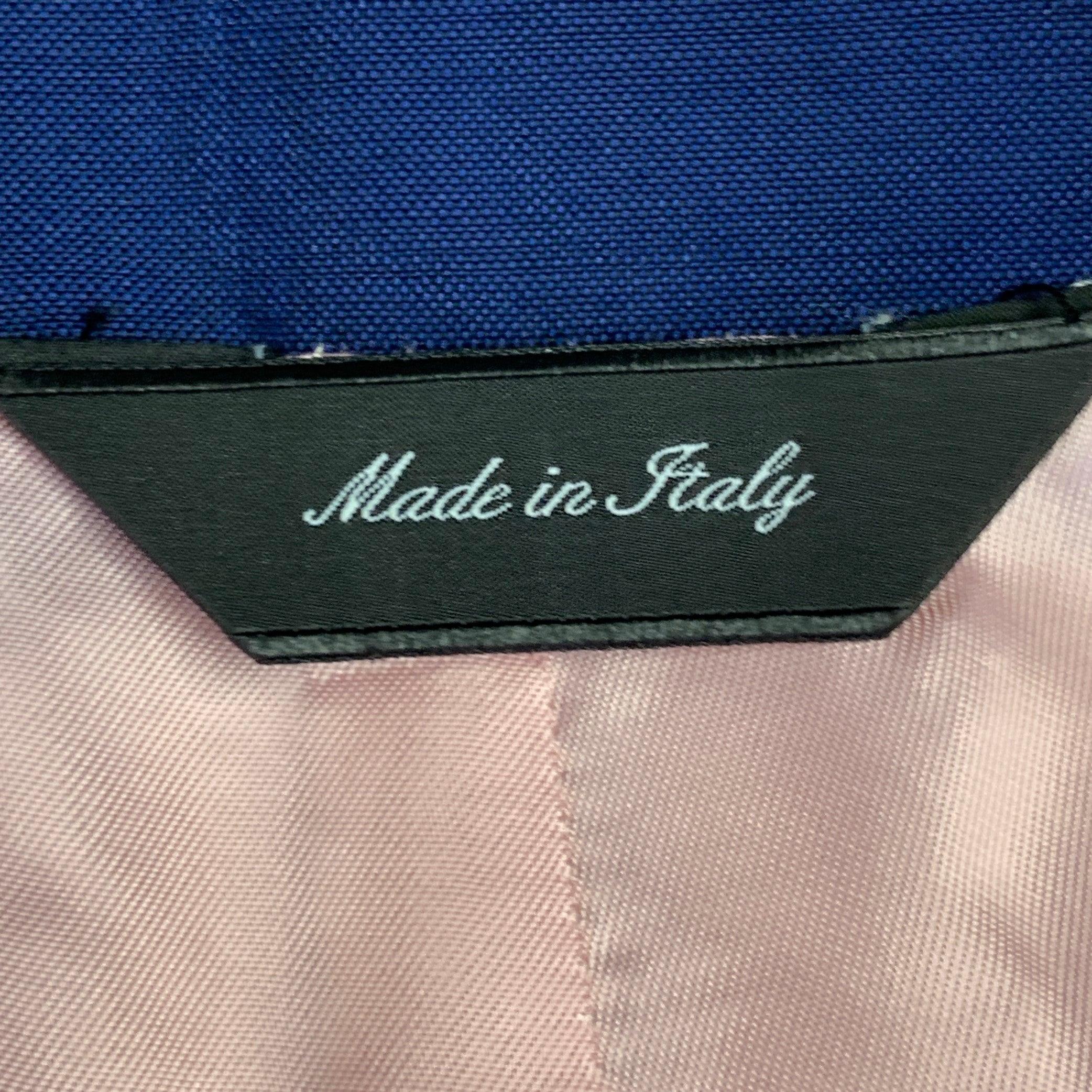 PAUL SMITH Size 44 Blue Pink Wool Mohair Single Breasted Collarless Vest For Sale 2