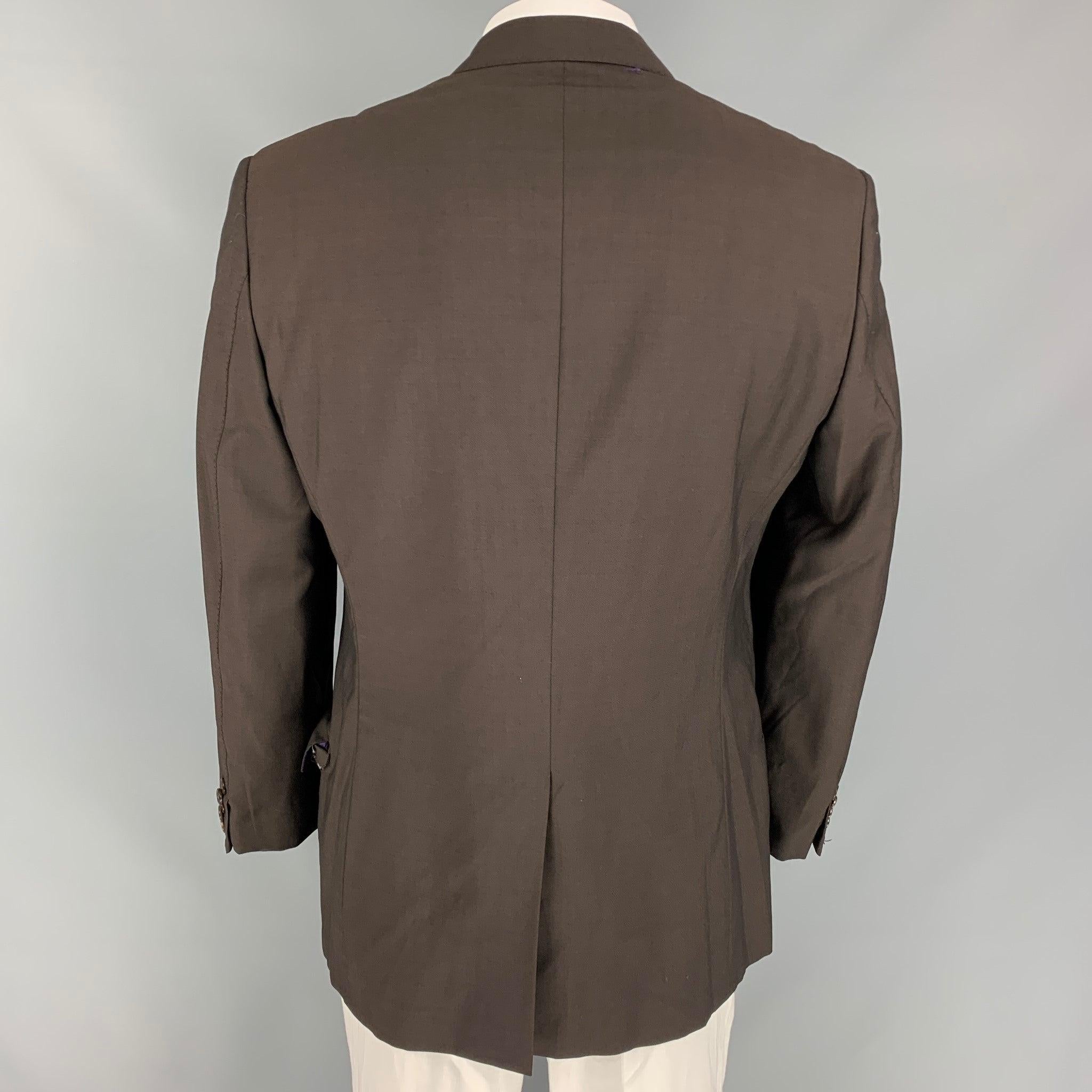 PAUL SMITH Size 44 Brown Wool / Mohair Single Breasted Sport Coat In Good Condition For Sale In San Francisco, CA