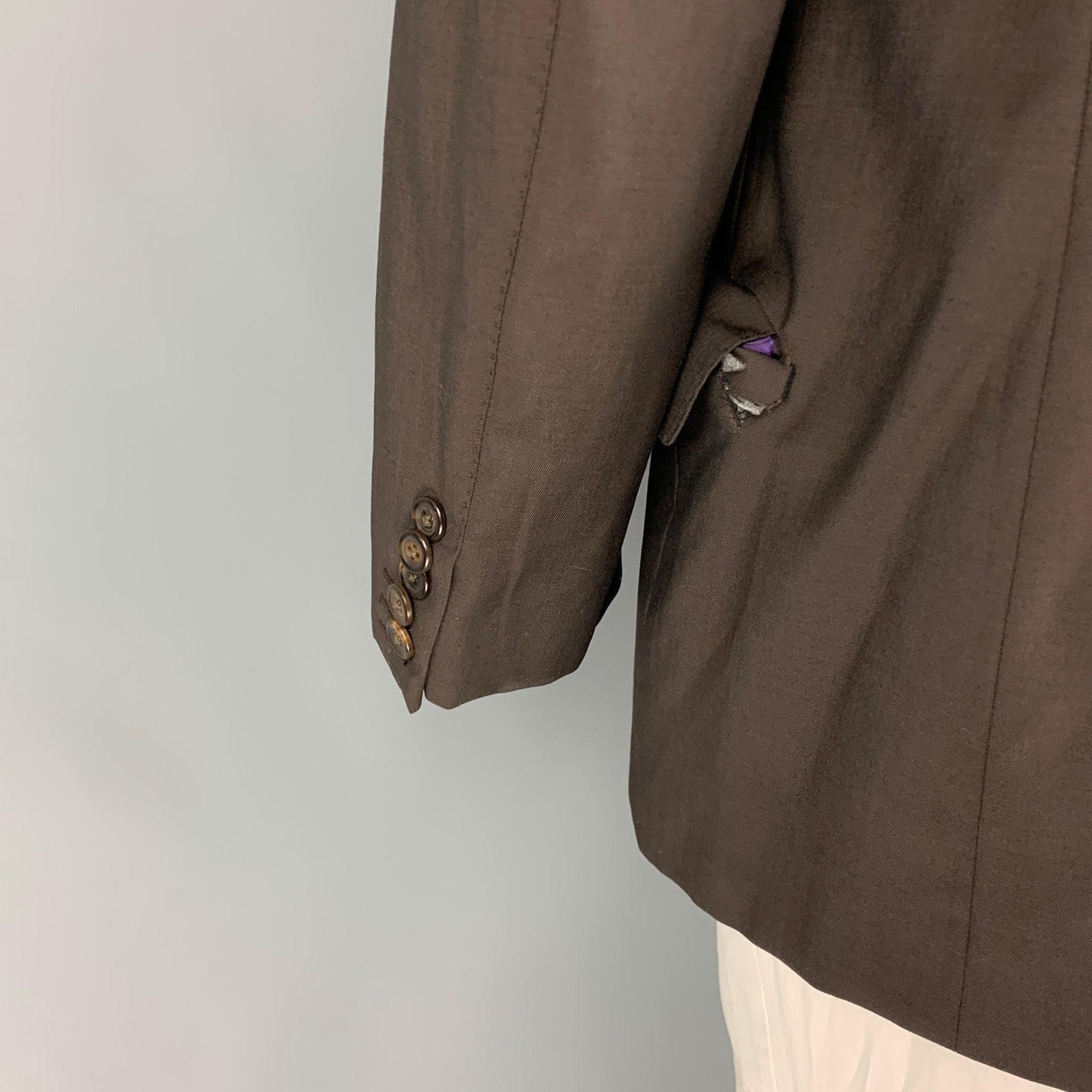 Men's PAUL SMITH Size 44 Brown Wool / Mohair Single Breasted Sport Coat For Sale