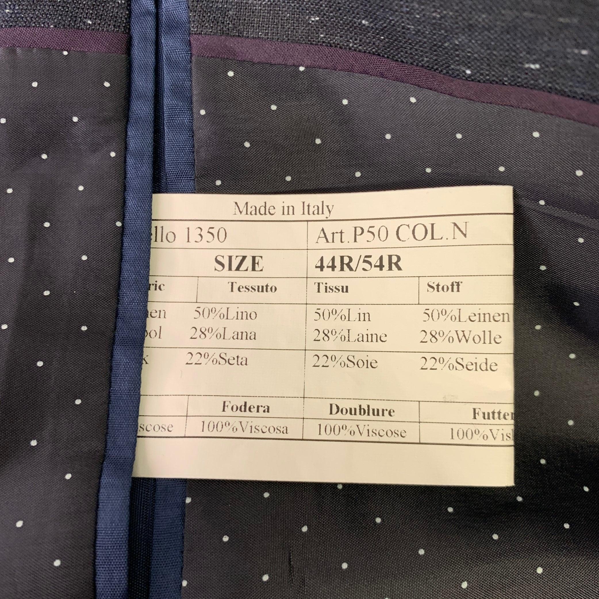 PAUL SMITH Size 44 Charcoal White Heather Linen Wool Sport Coat For Sale 3