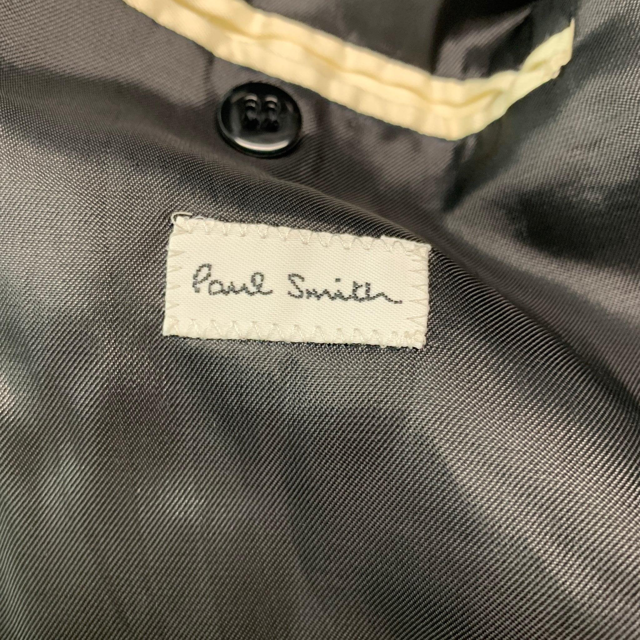 PAUL SMITH Size 46 Black Brown Embroidery Velvet Notch Lapel Sport Coat For Sale 4