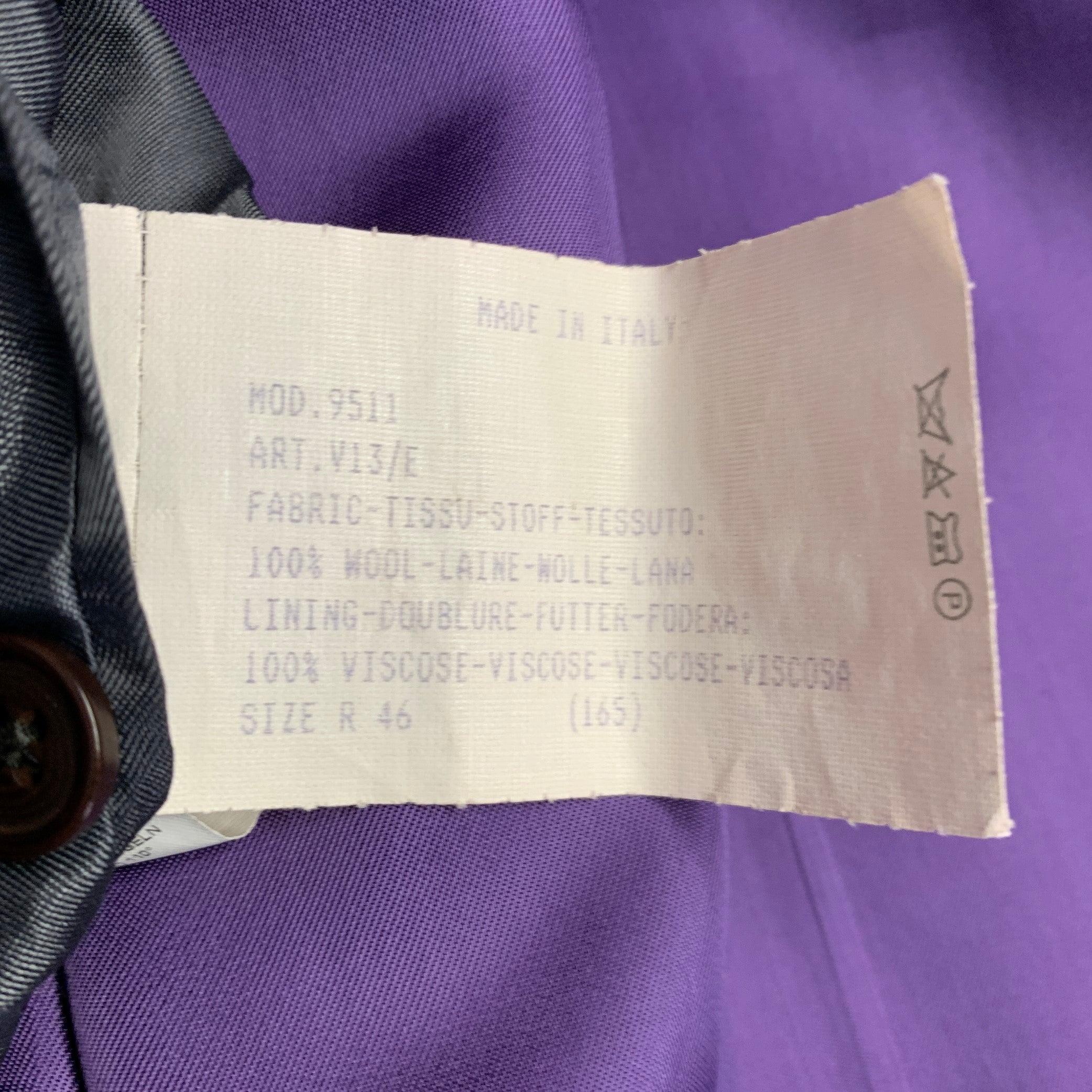 Paul Smith taglia 46 Westbourne Regular Grigio Viola Gessato in lana con risvolto a tacca in vendita 6