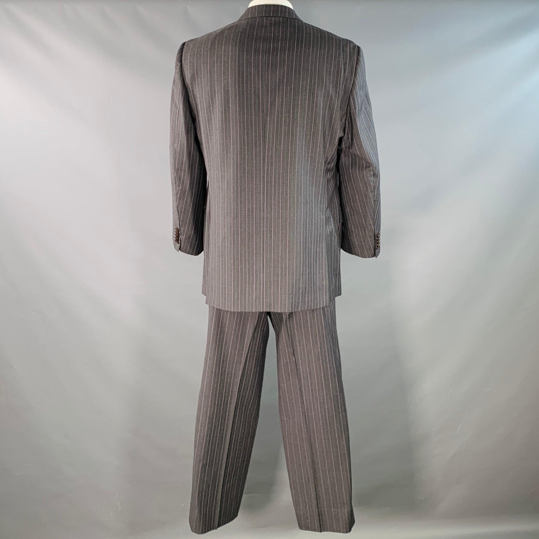 Uomo Paul Smith taglia 46 Westbourne Regular Grigio Viola Gessato in lana con risvolto a tacca in vendita